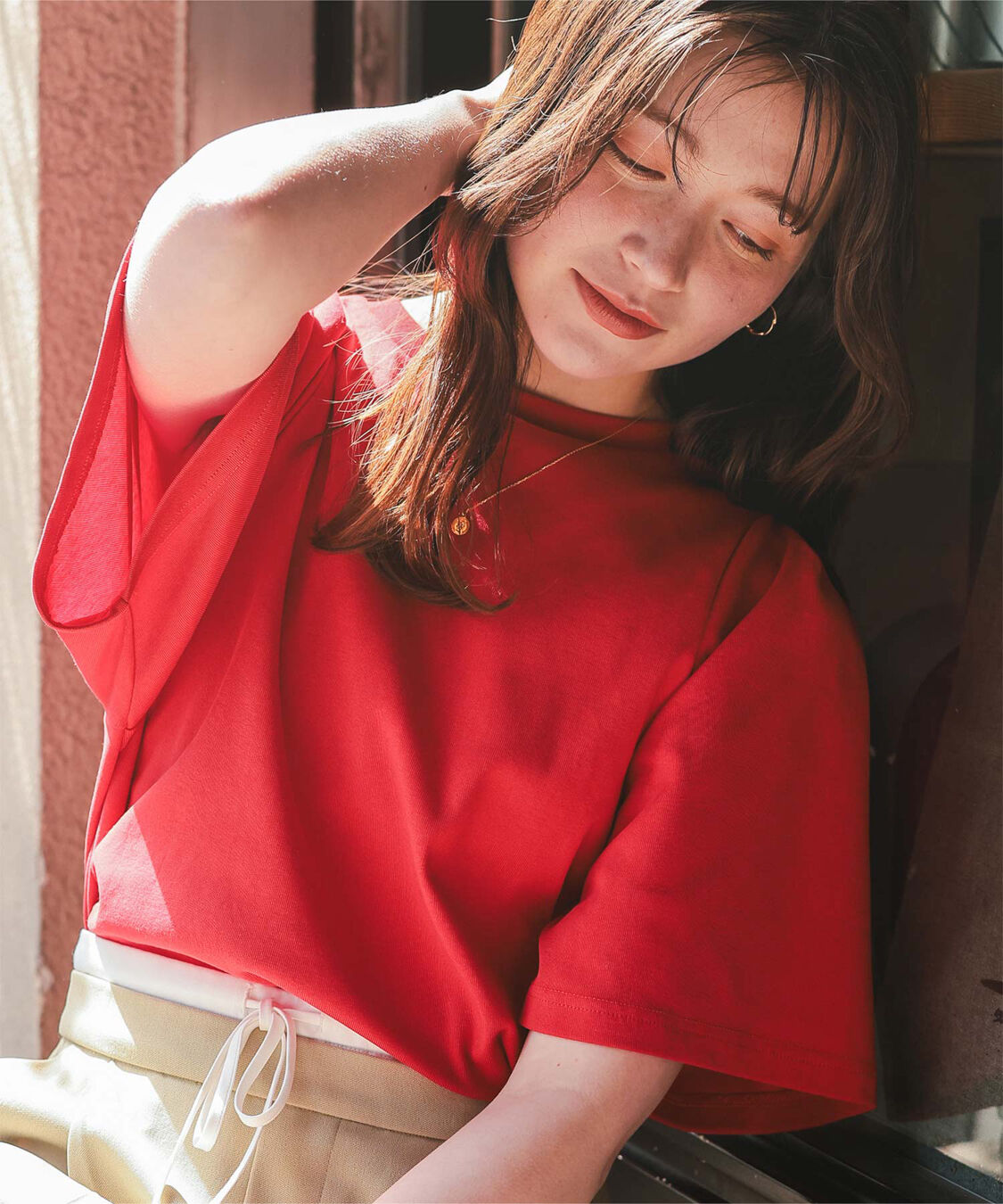 titivate「クルーネックタックスリーブトップス」|Tシャツ・カットソー|