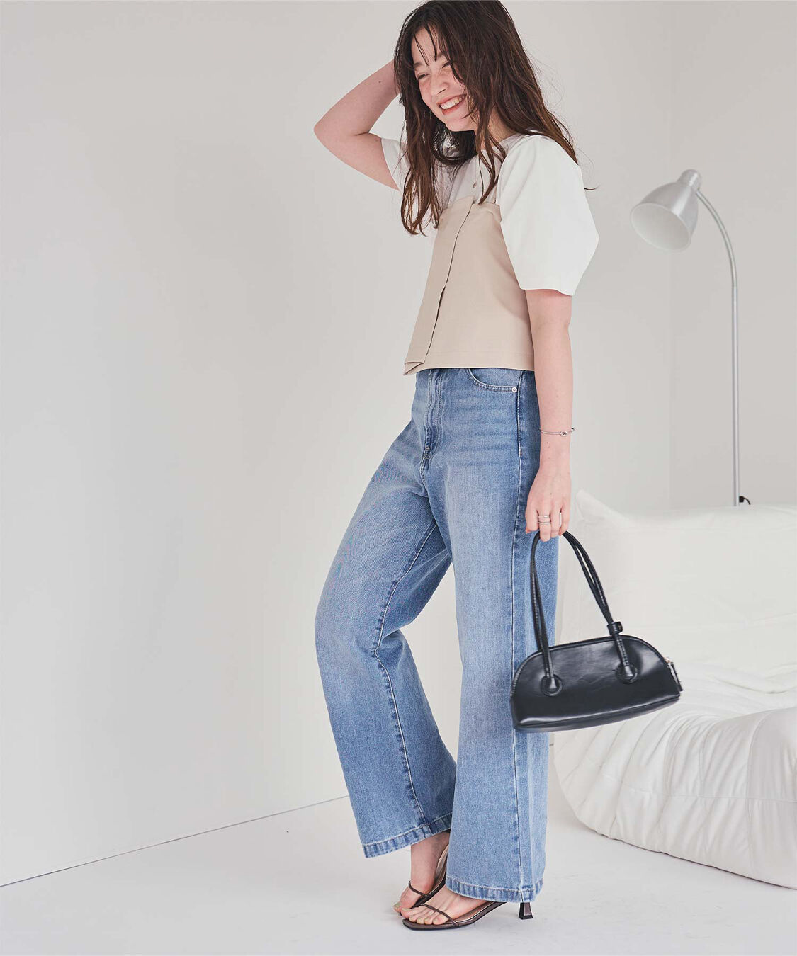 titivate「クルーネックタックスリーブトップス」|Tシャツ・カットソー|