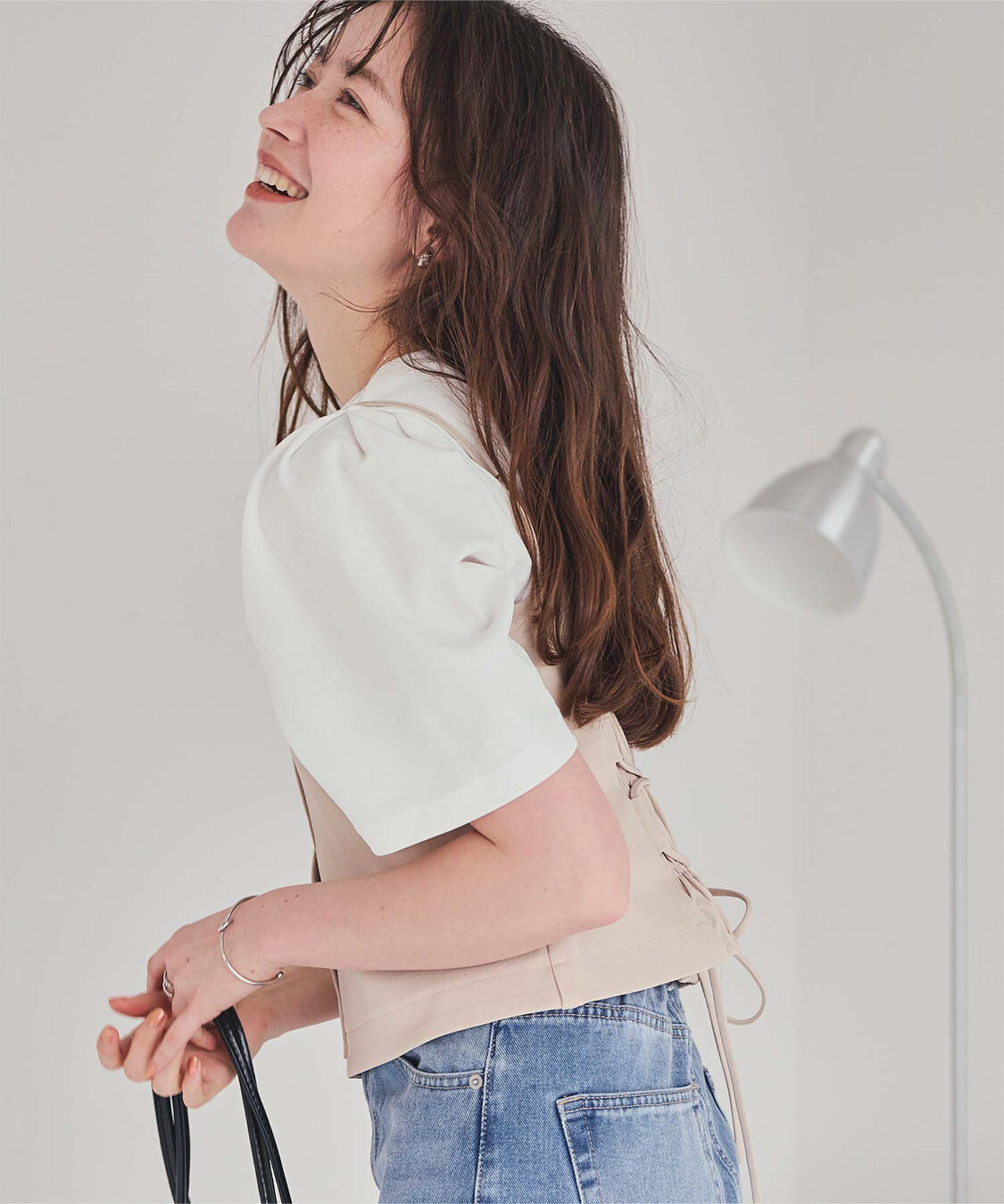 titivate「クルーネックタックスリーブトップス」|Tシャツ・カットソー|