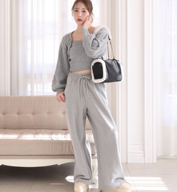  「ケーブルニットアンサンブル」|ニット・セーター|