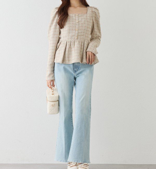  「バックレースアップペプラムブラウス」|シャツ・ブラウス|