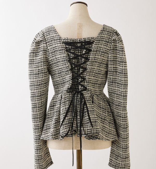  「バックレースアップペプラムブラウス」|シャツ・ブラウス|