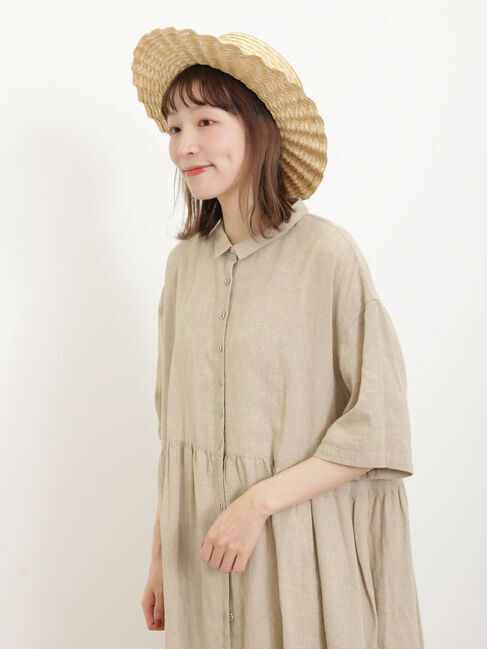 Samansa Mos2「【Sサイズ / WEB限定】【イージーケア】柄アソートリネン混シャツワンピース」|ワンピース|