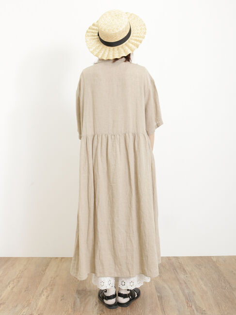 Samansa Mos2「【Sサイズ / WEB限定】【イージーケア】柄アソートリネン混シャツワンピース」|ワンピース|