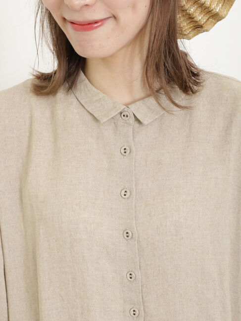 Samansa Mos2「【Sサイズ / WEB限定】【イージーケア】柄アソートリネン混シャツワンピース」|ワンピース|