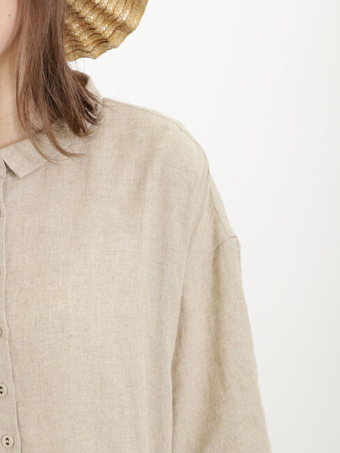 Samansa Mos2「【Sサイズ / WEB限定】【イージーケア】柄アソートリネン混シャツワンピース」|ワンピース|