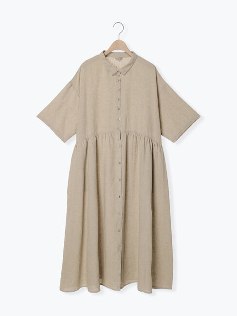 Samansa Mos2「【Sサイズ / WEB限定】【イージーケア】柄アソートリネン混シャツワンピース」|ワンピース|