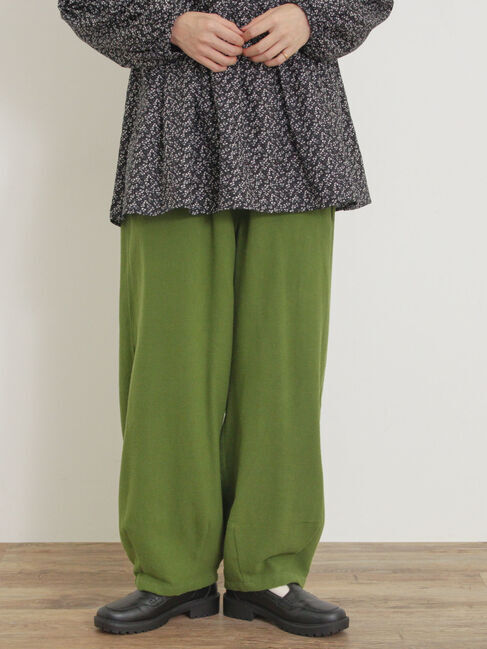 Samansa Mos2「【M/Lサイズ】ツイル裾ダーツパンツ」|その他|カーキ