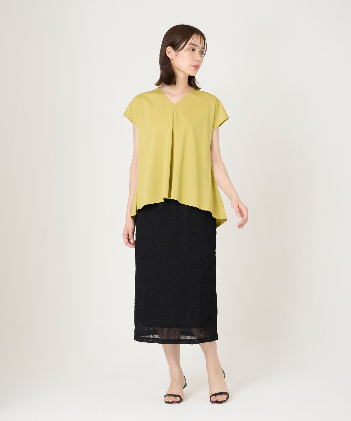 7-IDconcept.「Vネックフレアカットソー」|Tシャツ・カットソー|