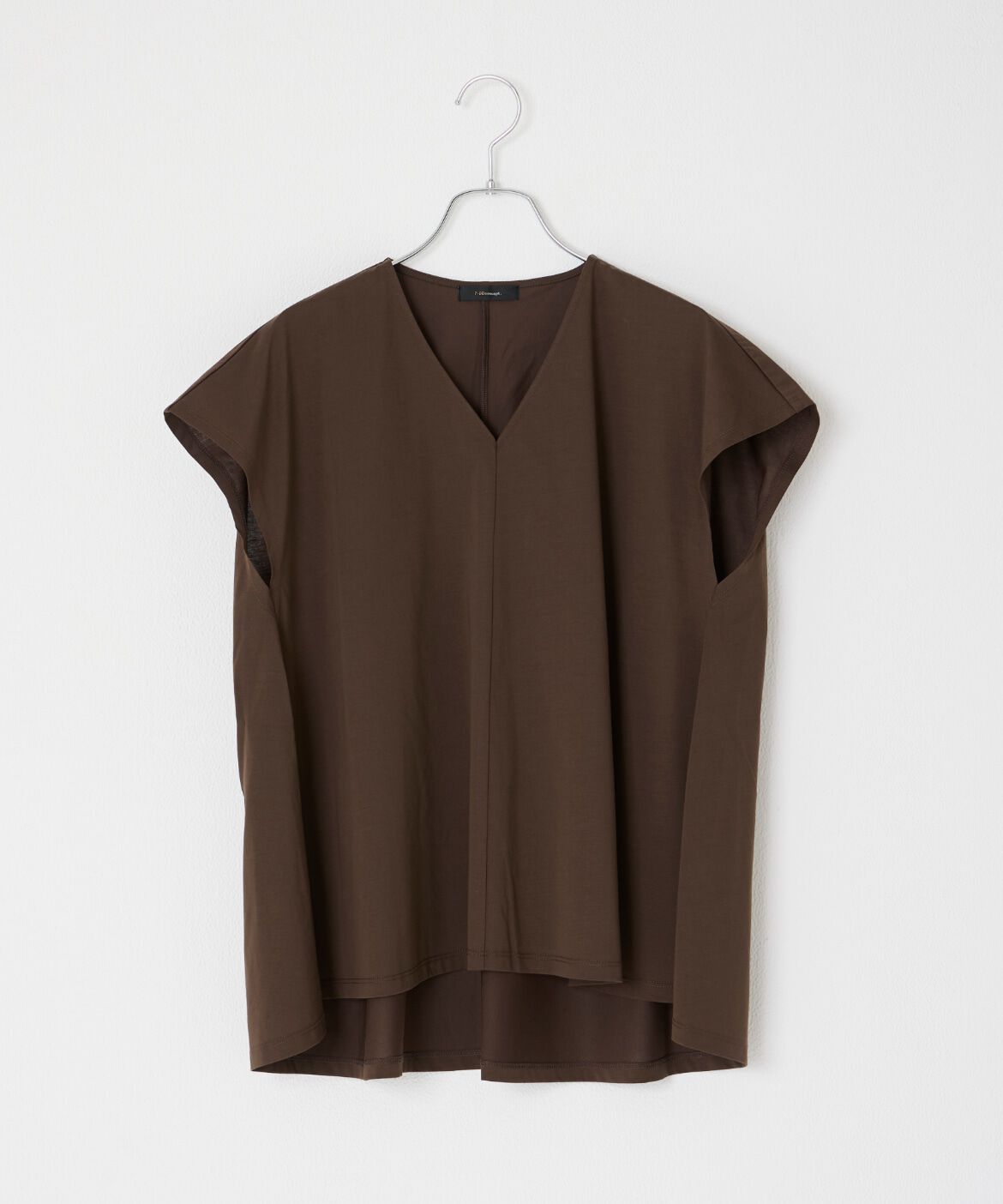 7-IDconcept.「Vネックフレアカットソー」|Tシャツ・カットソー|ダークブラウ 4