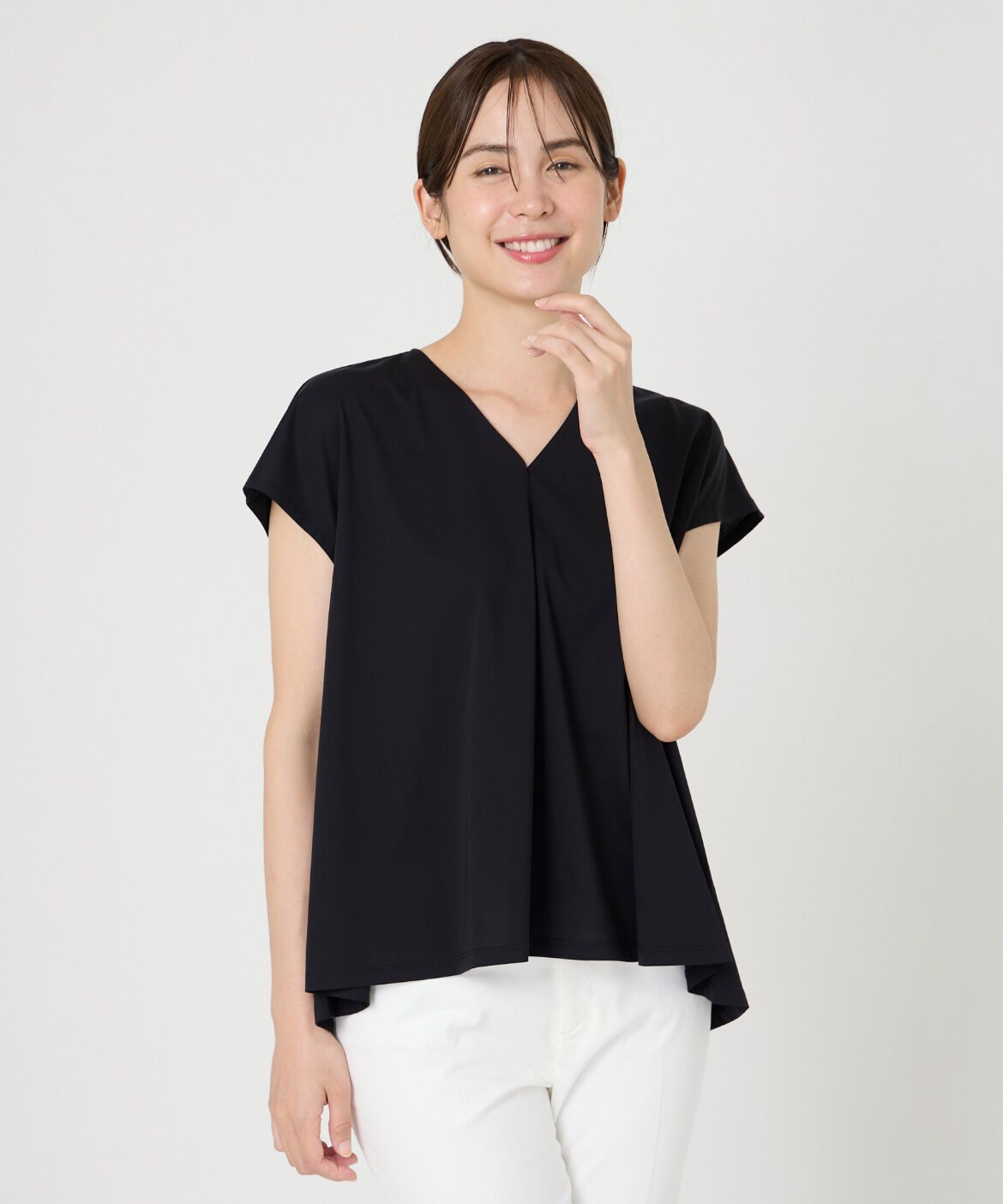 7-IDconcept.「Vネックフレアカットソー」|Tシャツ・カットソー|