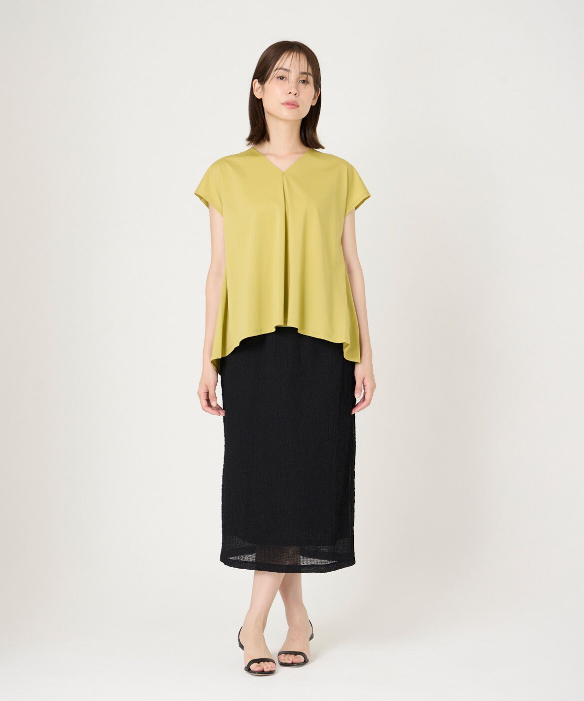 7-IDconcept.「Vネックフレアカットソー」|Tシャツ・カットソー|