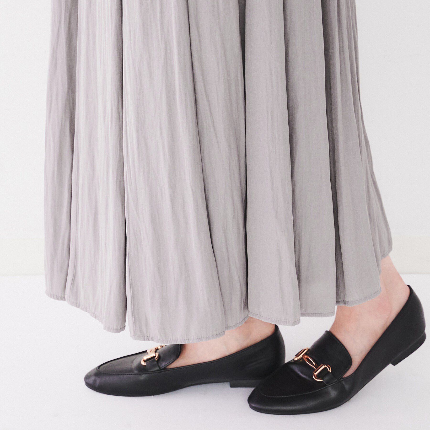 UNTITLED「【ウエストゴム/洗える】パウダークロス ロングスカート」|スカート|