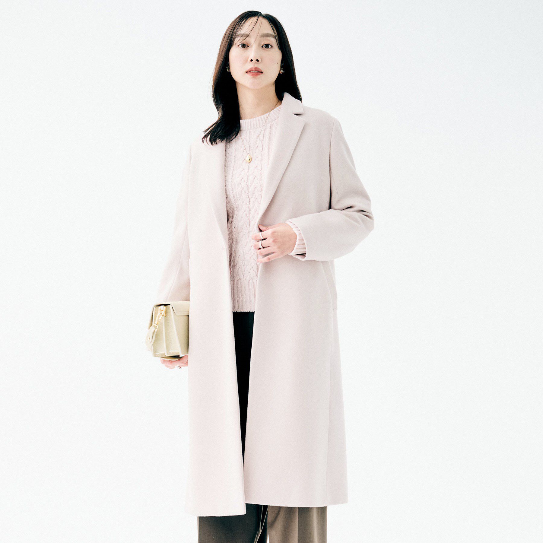 UNTITLED「【スタイリッシュ／オンオフ兼用】ウールチェスターコート」|チェスターコート|ベージュ(052)