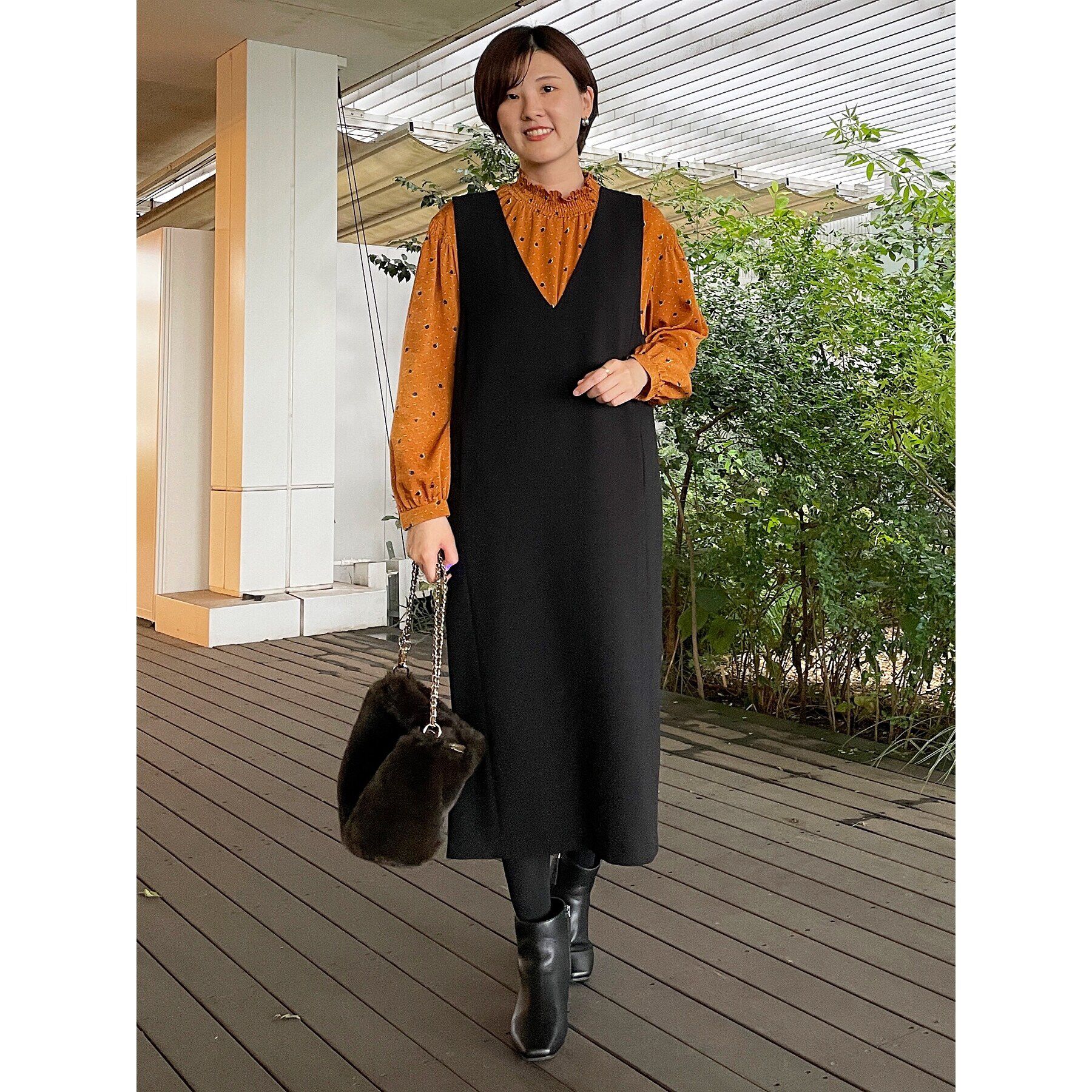 Reflect「【マシンウォッシュ可／セットアップ可】マーブルドットブラウス」|シャツ・ブラウス|