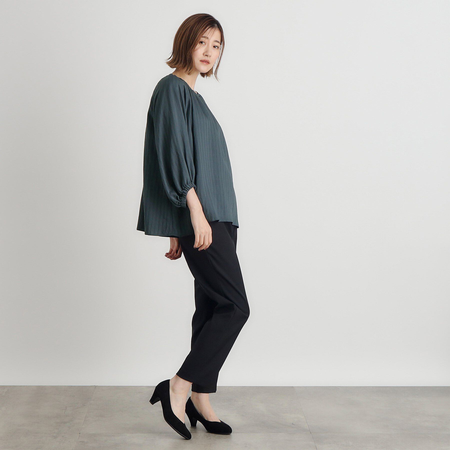 grove「ジャカードギャザーボリュームブラウス」|シャツ・ブラウス|