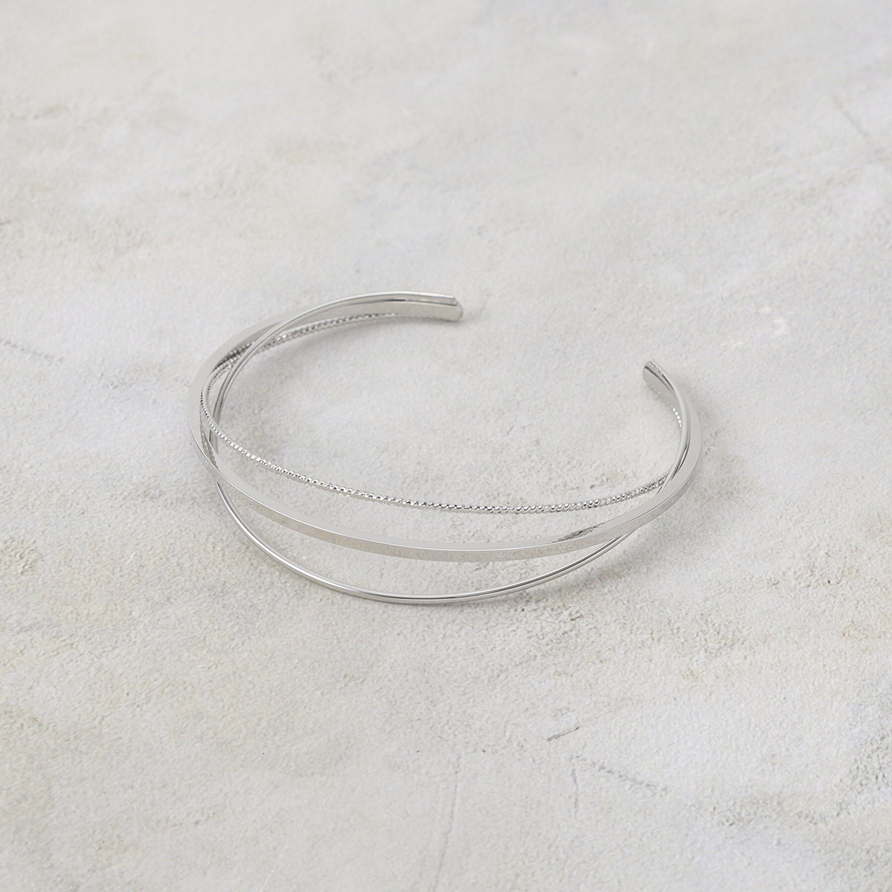 grove「トリプルラインメタルバングル」|ブレスレット・バングル|シルバー(006)