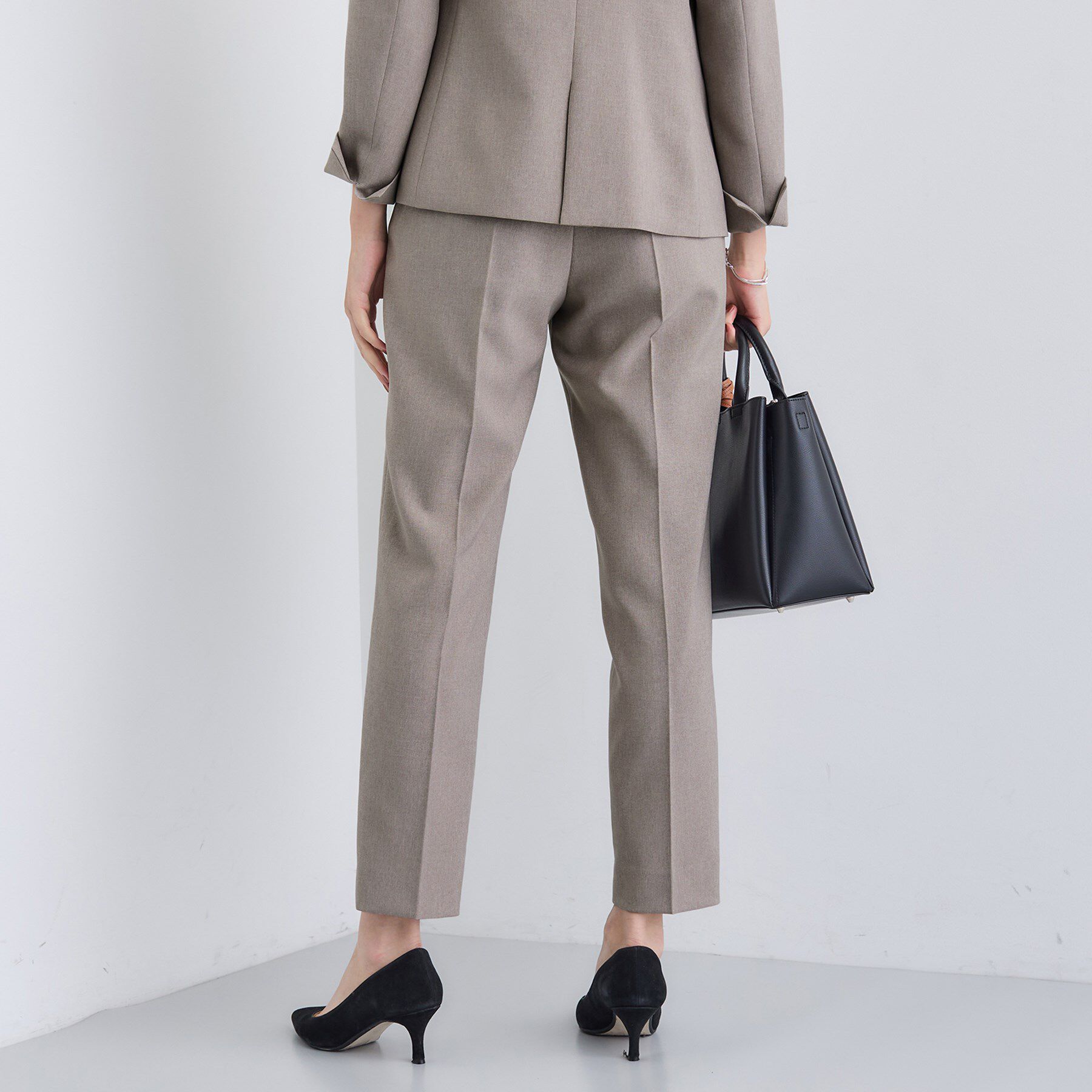 INDIVI「【洗える／通勤／スーツ】メランジストレッチ テーパードパンツ」|スーツ|