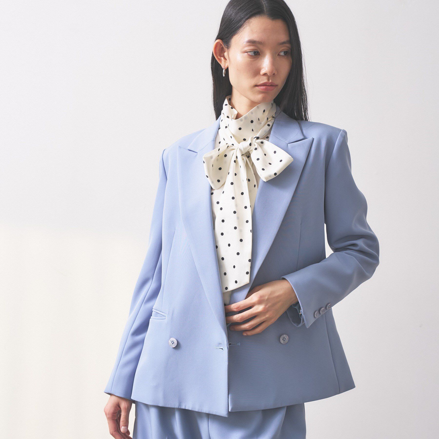 GALLEST「【オケージョン／セットアップ可能】ダブルクロスモードジャケット」|テーラードジャケット|サックスブルー(09