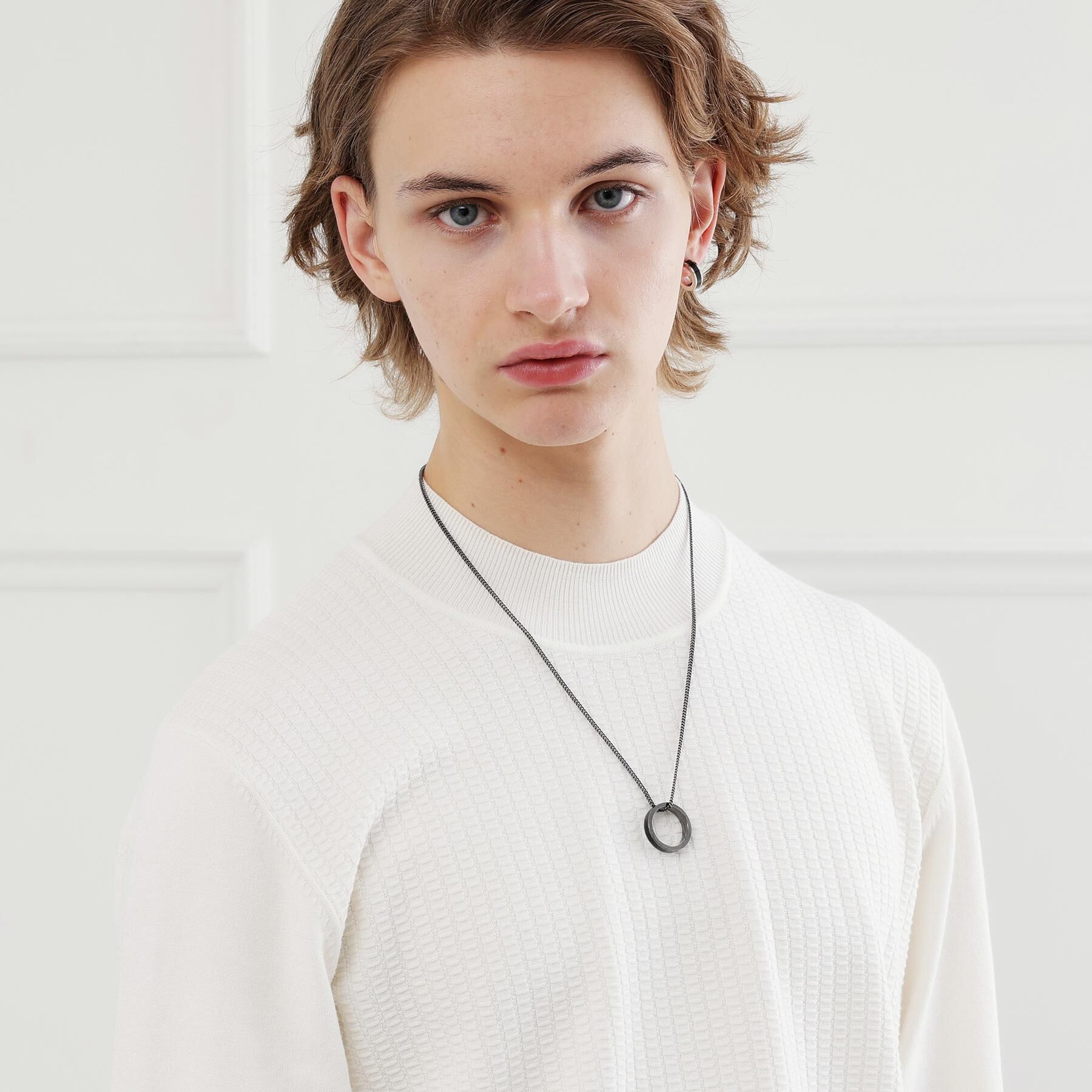TAKEO KIKUCHI「ブラックラインリングトップネックレス」|ネックレス|