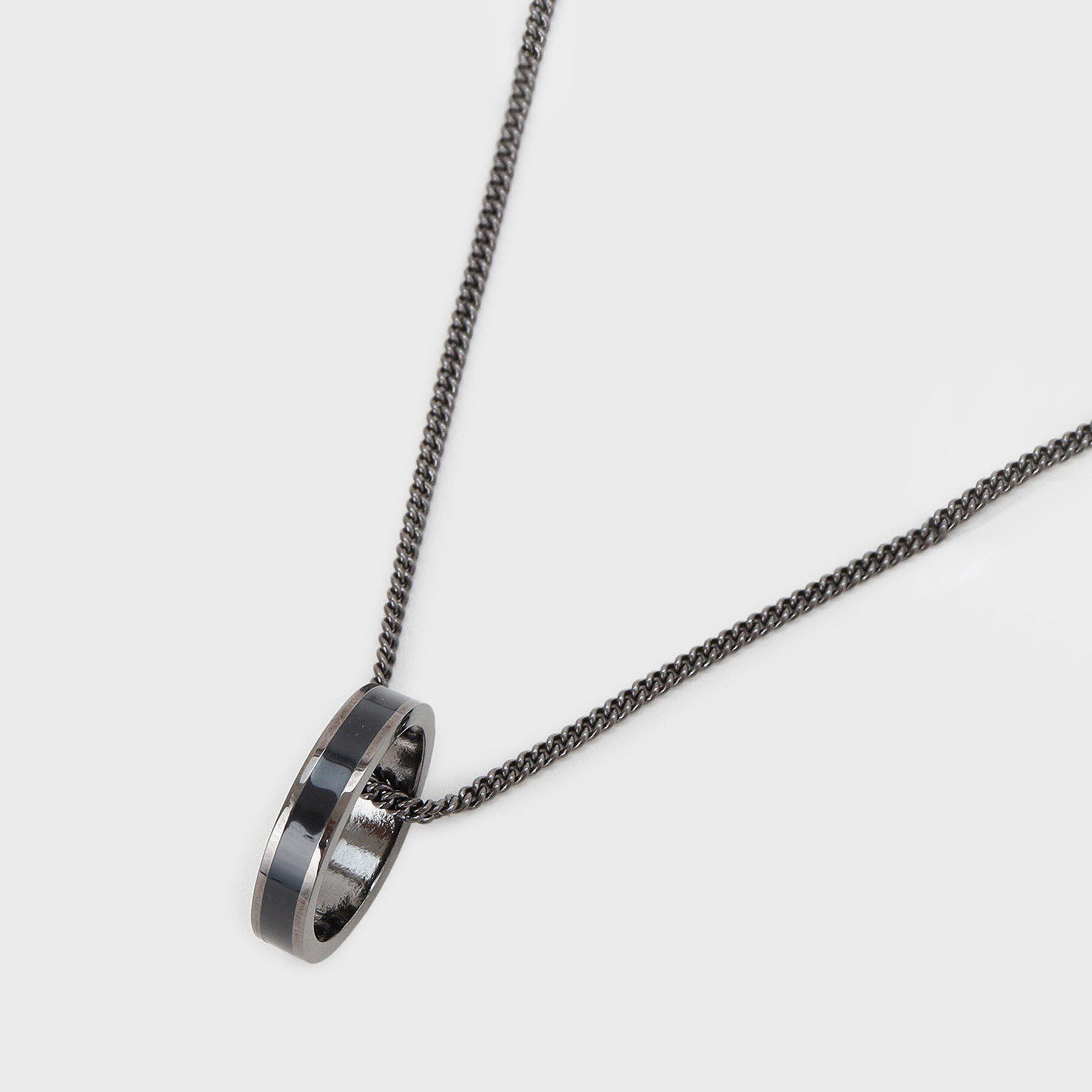 TAKEO KIKUCHI「ブラックラインリングトップネックレス」|ネックレス|