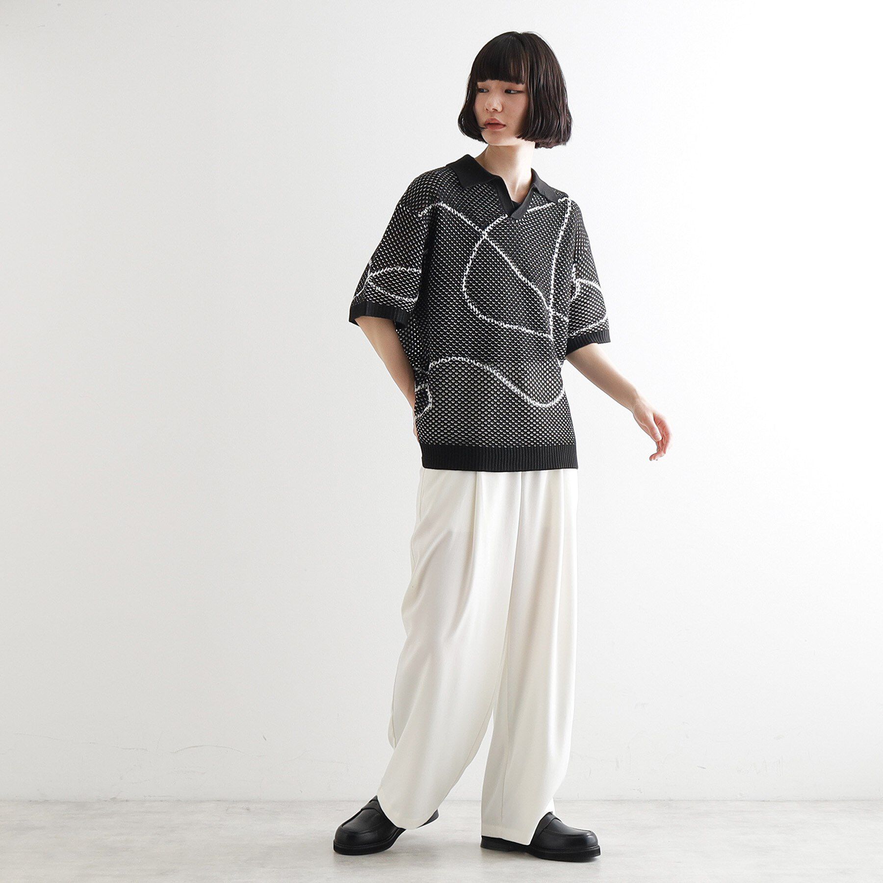 tk.TAKEO KIKUCHI「ラインアートニットポロ」|ニット・セーター|