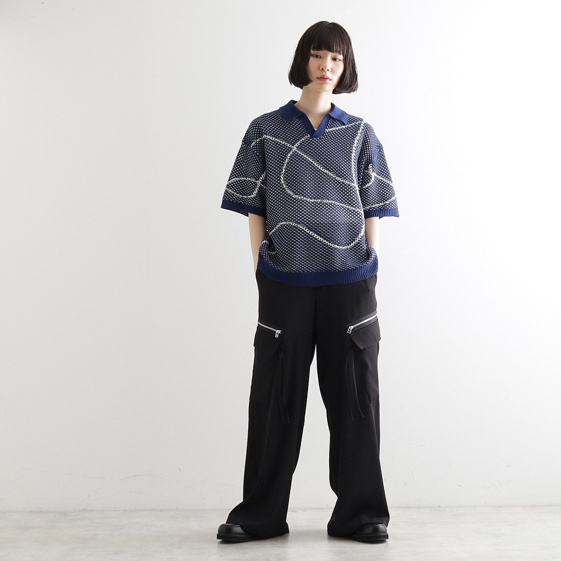 tk.TAKEO KIKUCHI「ラインアートニットポロ」|ニット・セーター|