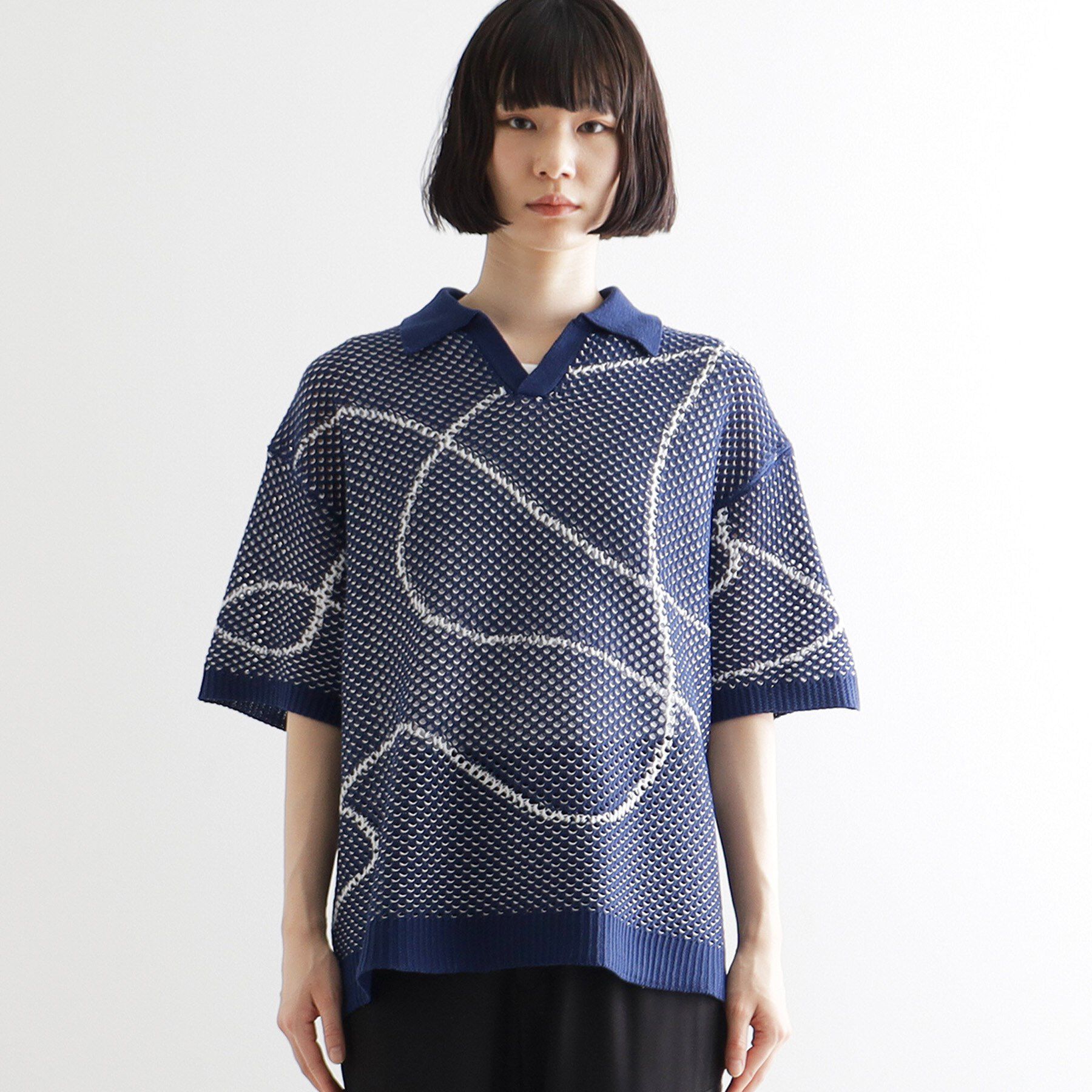 tk.TAKEO KIKUCHI「ラインアートニットポロ」|ニット・セーター|