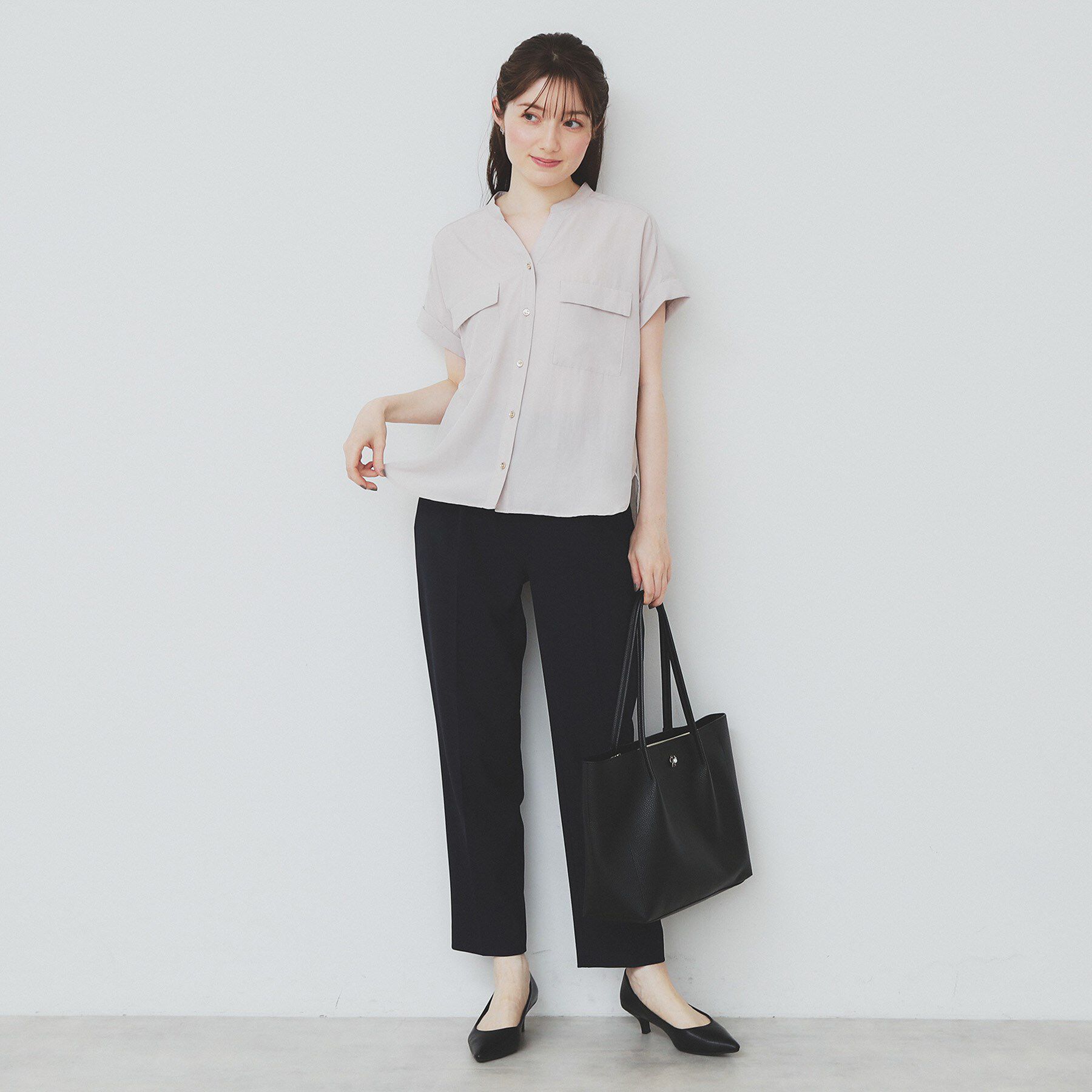 index「ダブルポケットスキッパーブラウス【洗濯機洗い可/イージーアイロン】」|シャツ・ブラウス|