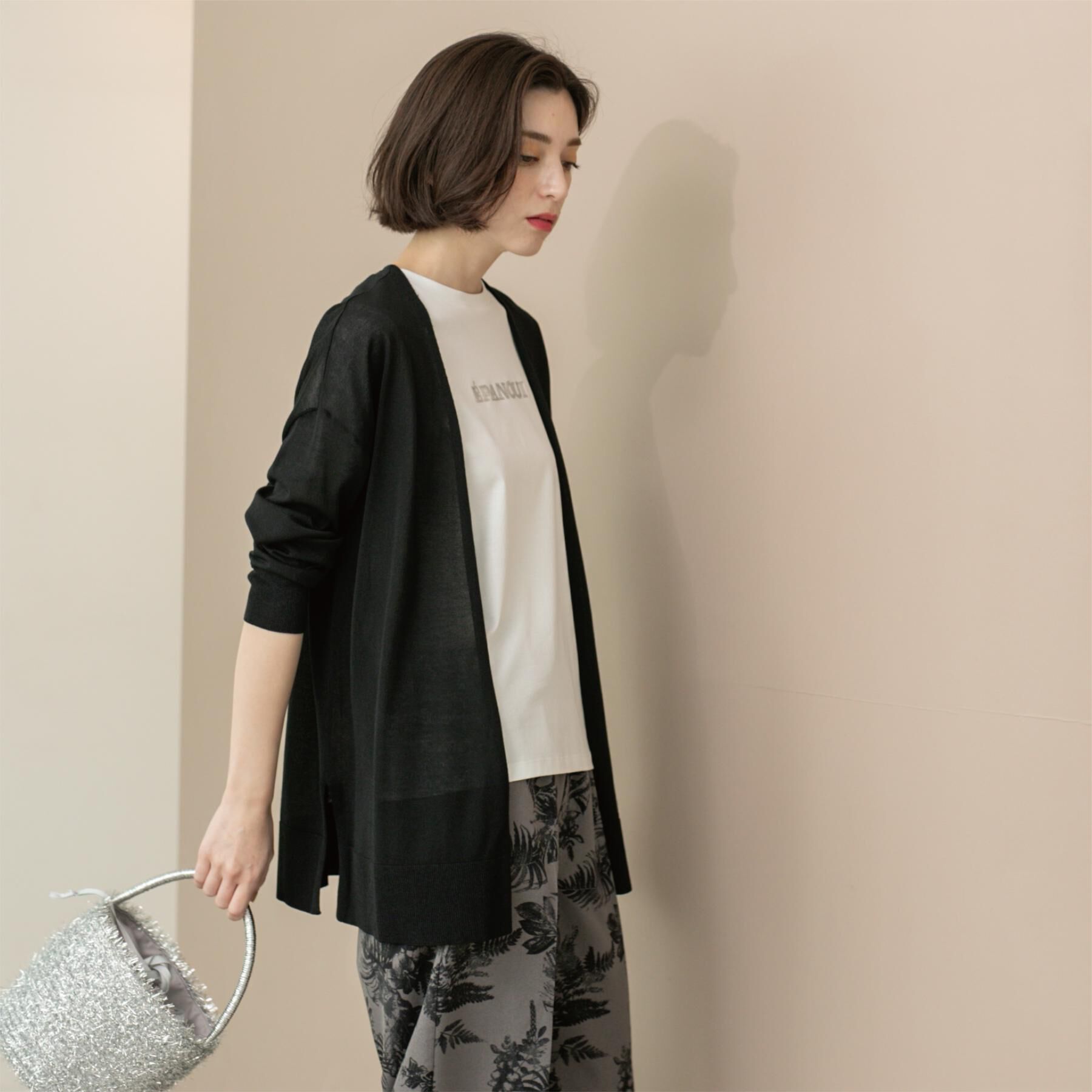 OPAQUE.CLIP「ミドル丈ニットカーディガン【抗ピル/洗濯機洗い可/接触冷感】」|カーディガン|