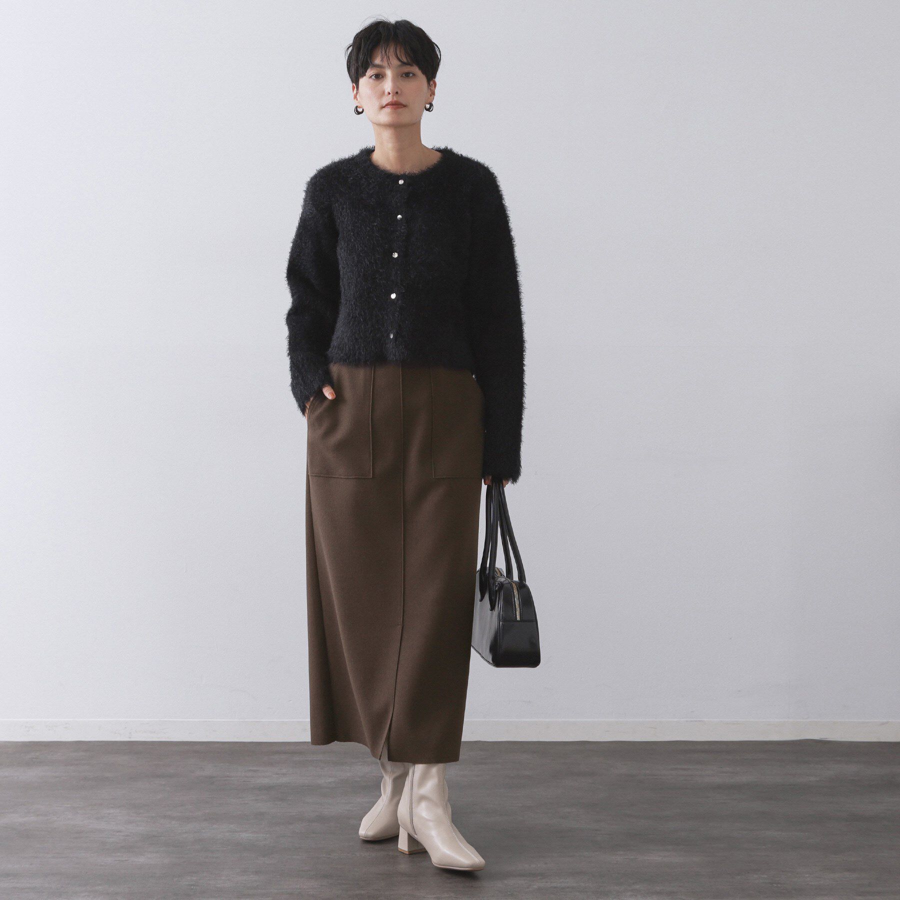 タイトスカート ウール ウールライクタイトスカート【洗濯機洗い可】《8col》（OPAQUE.CLIP