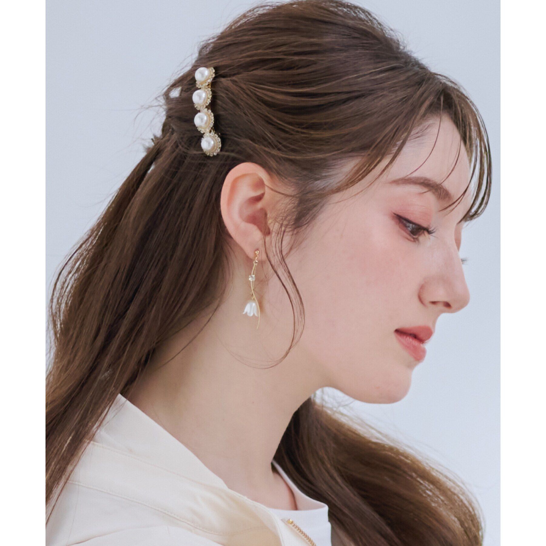 Couture broach「パール調ビジューデザインバレッタ」|その他|ゴールド(007)