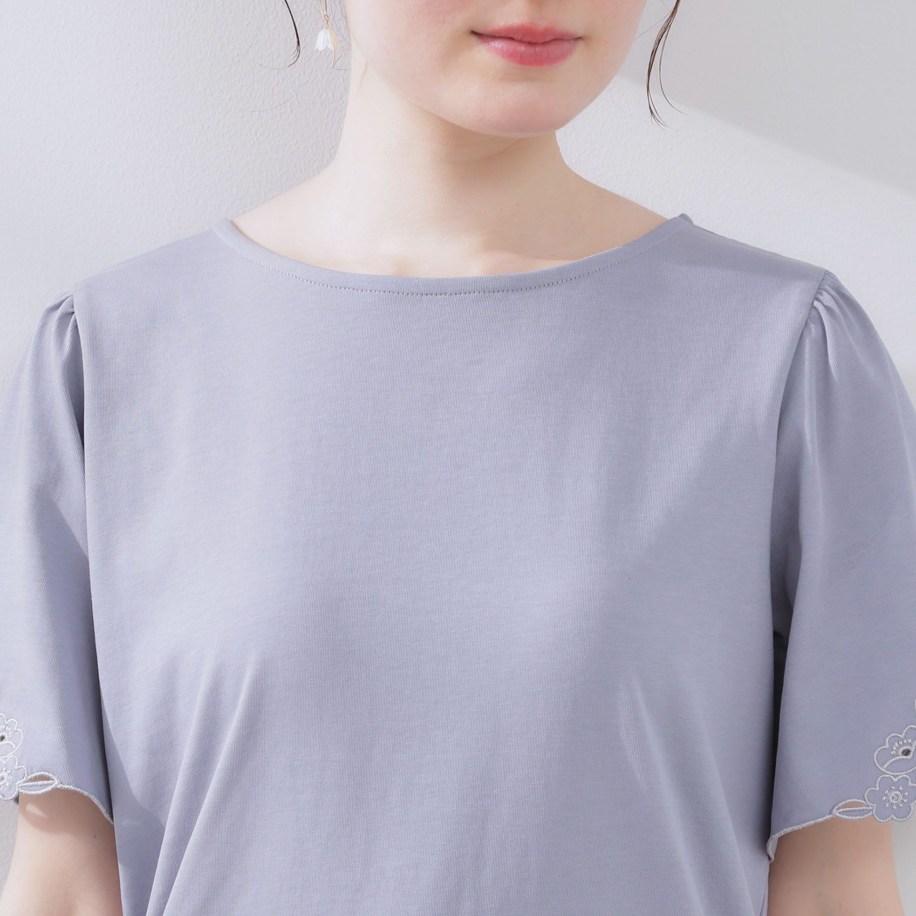 Couture broach「【接触冷感・UVカット】袖エンブロサイロコンパクトトップス」|Tシャツ・カットソー|