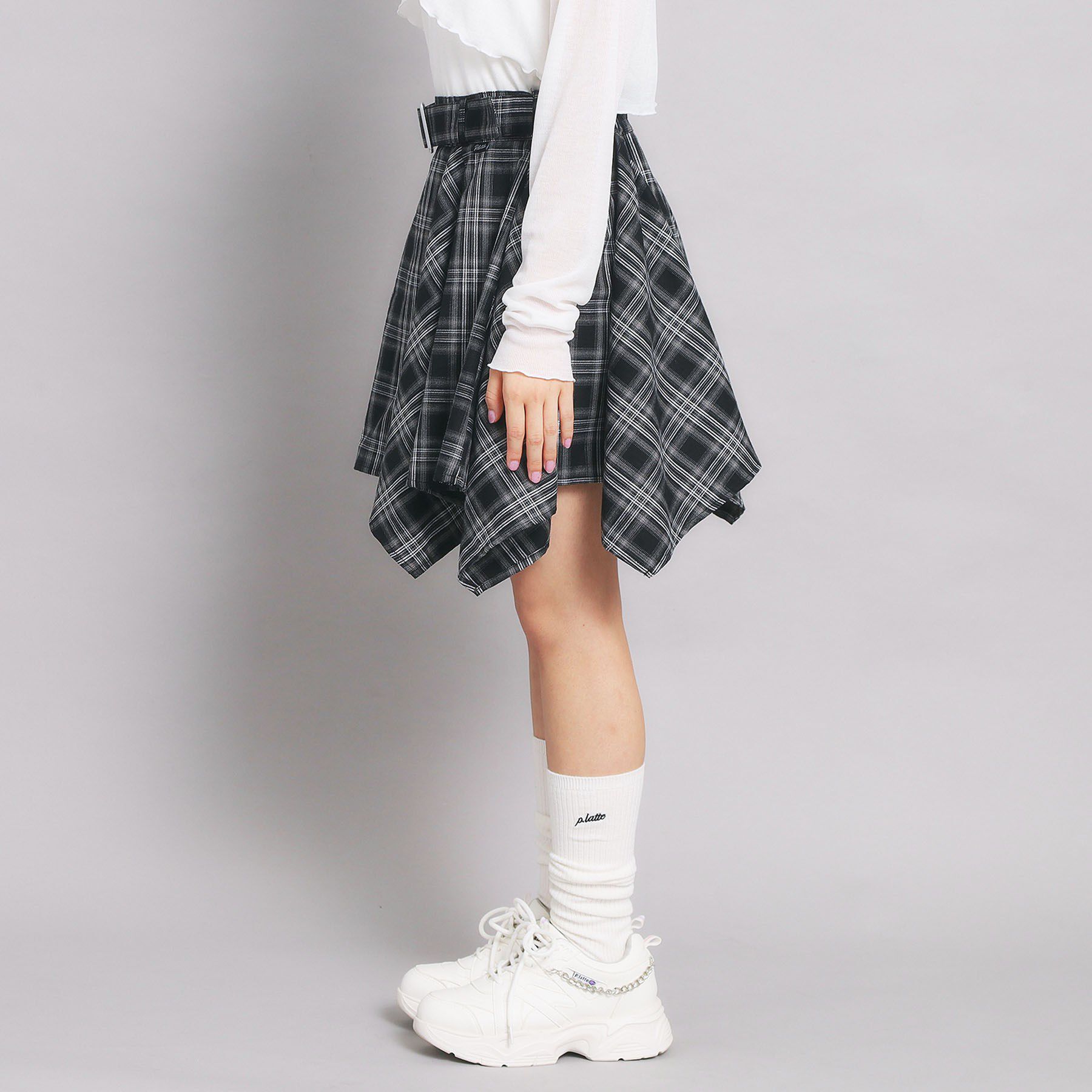 PINK-latte「変形ヘムスカート」|スカート|