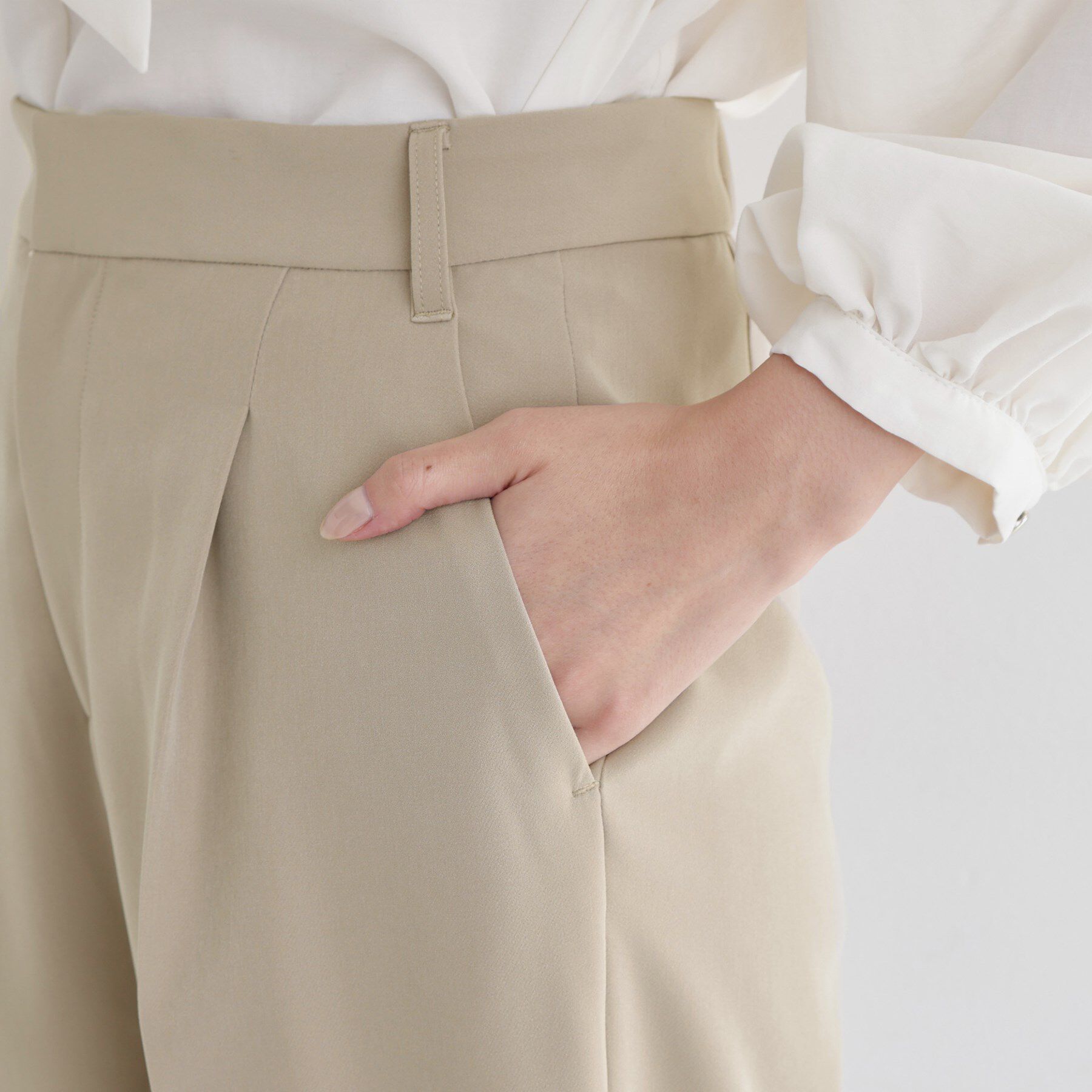 THE SHOP TK「【通勤・セレモニー】美脚シルエット ダブルクロステーパードパンツ/セットアップ可」|その他|