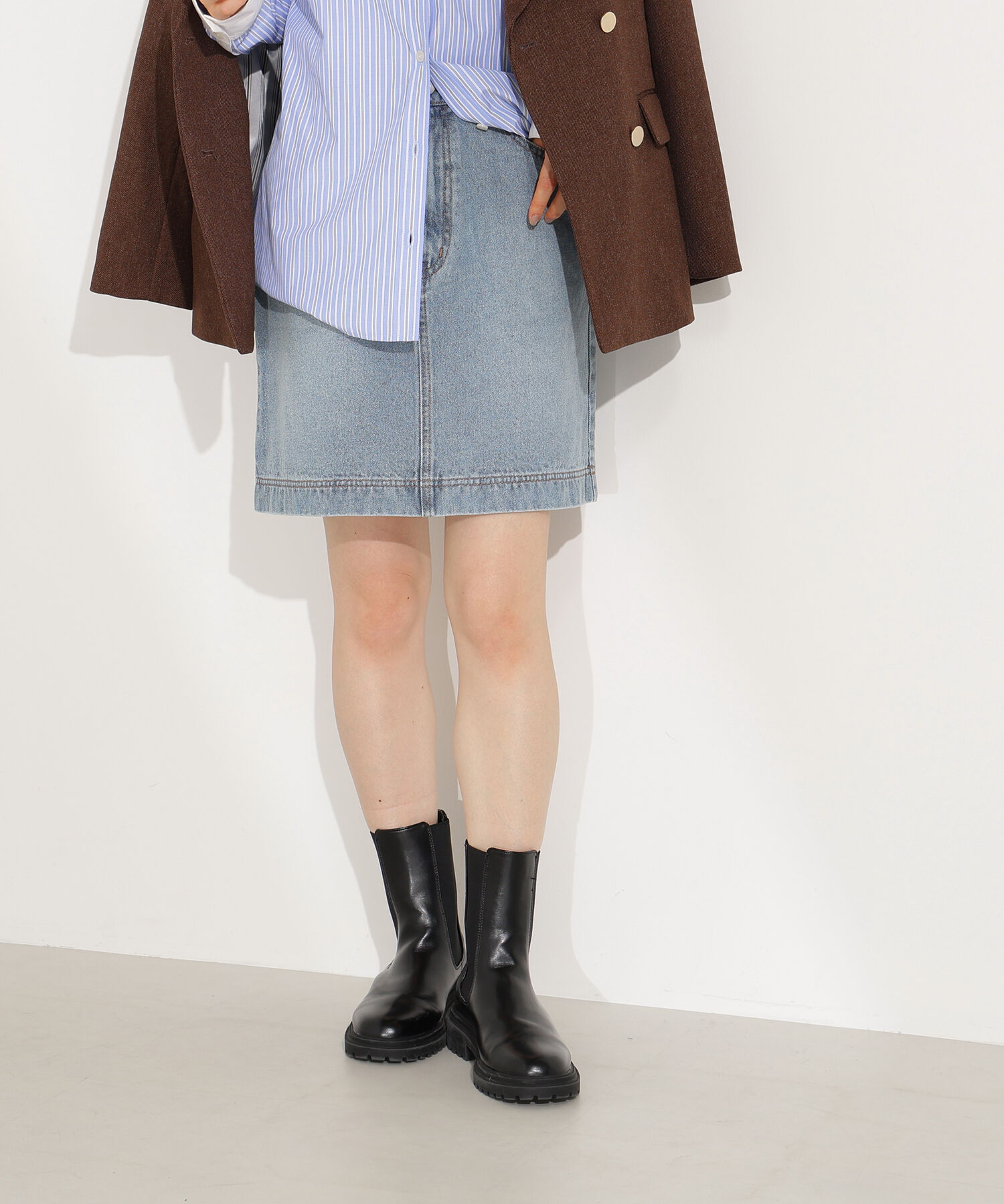  「デニムスカート」|スカート|ライトブルー