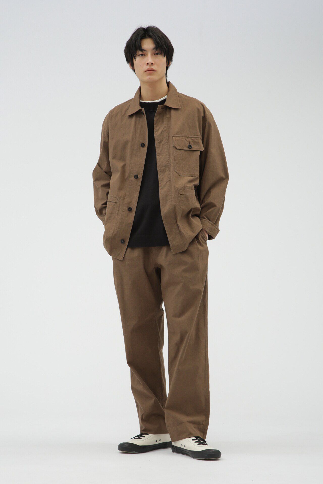 MHL.「OVERDYE MELANGE COTTON LINEN」|その他|BROWN