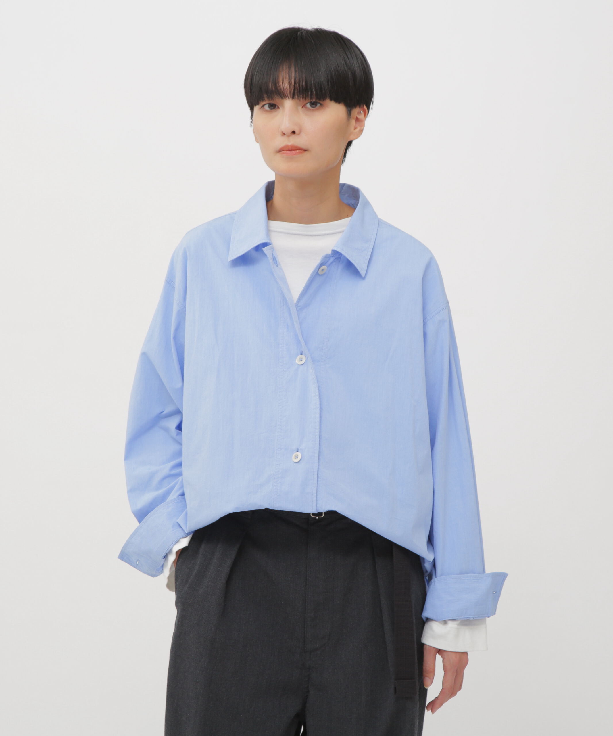 MHL.「BRUSHED COTTON CHAMBRAY SHIRT」|シャツ・ブラウス|LIGHT BLUE2