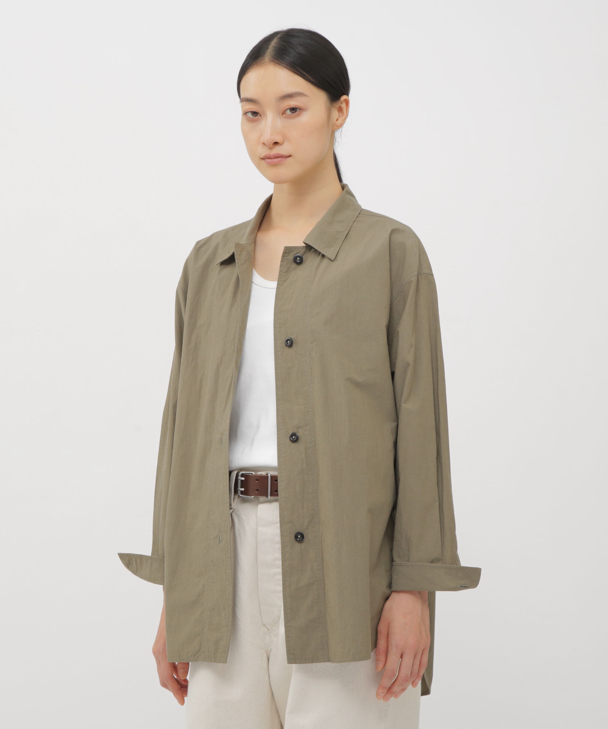 MHL.「BRUSHED COTTON CHAMBRAY SHIRT」|シャツ・ブラウス|KHAKI