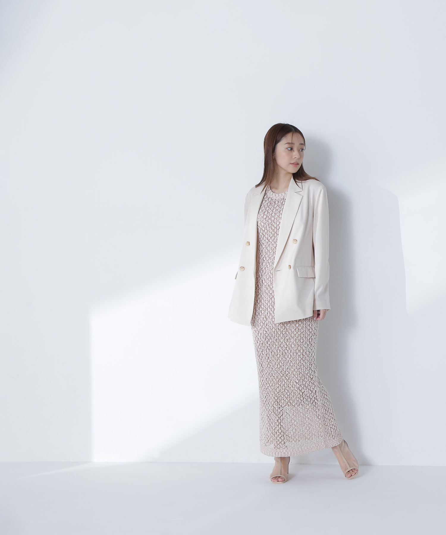  「メッシュナローニットワンピース」|ワンピース|