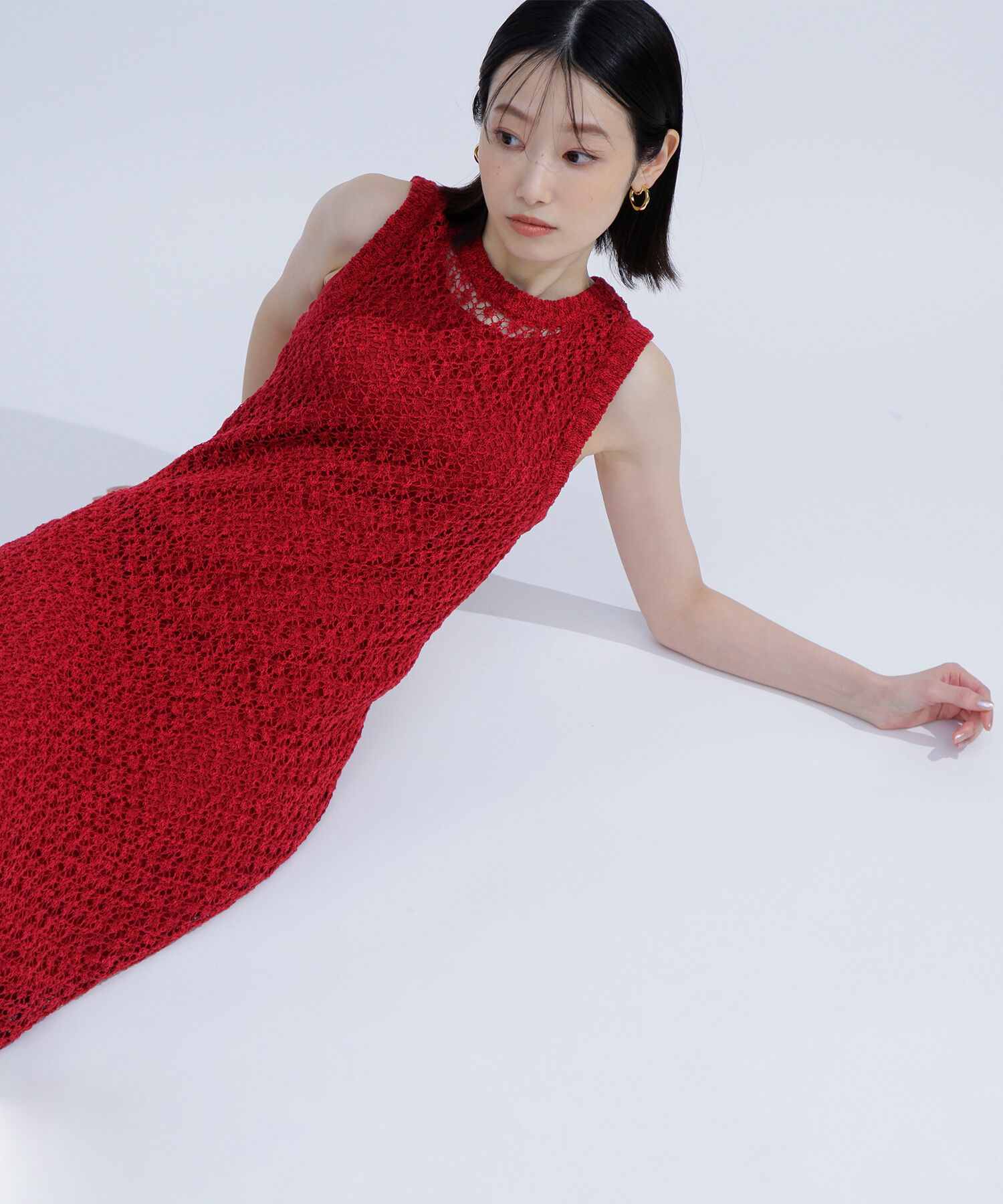  「メッシュナローニットワンピース」|ワンピース|