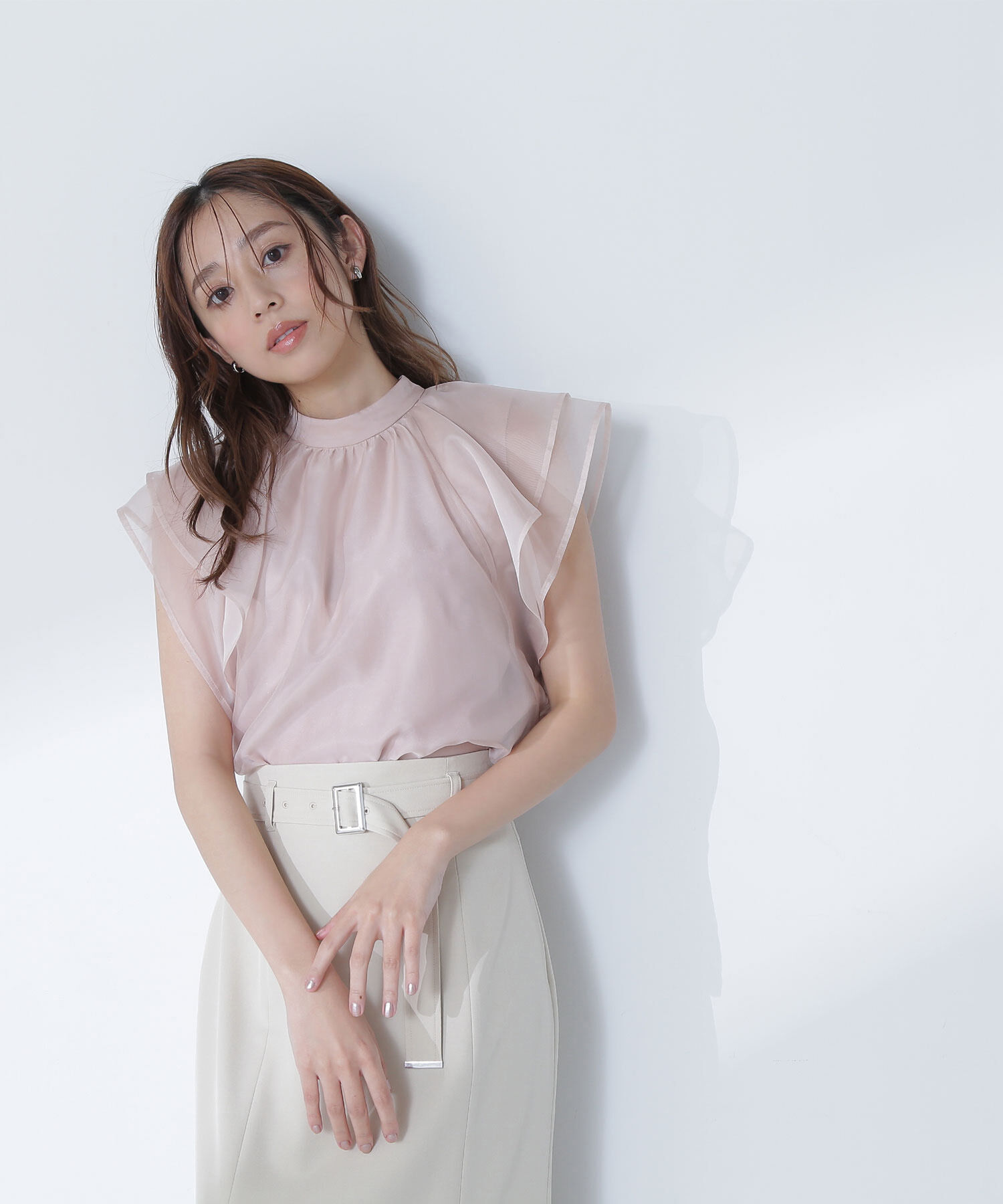  「シアーフレアスリーブブラウス」|シャツ・ブラウス|ピンクベージ