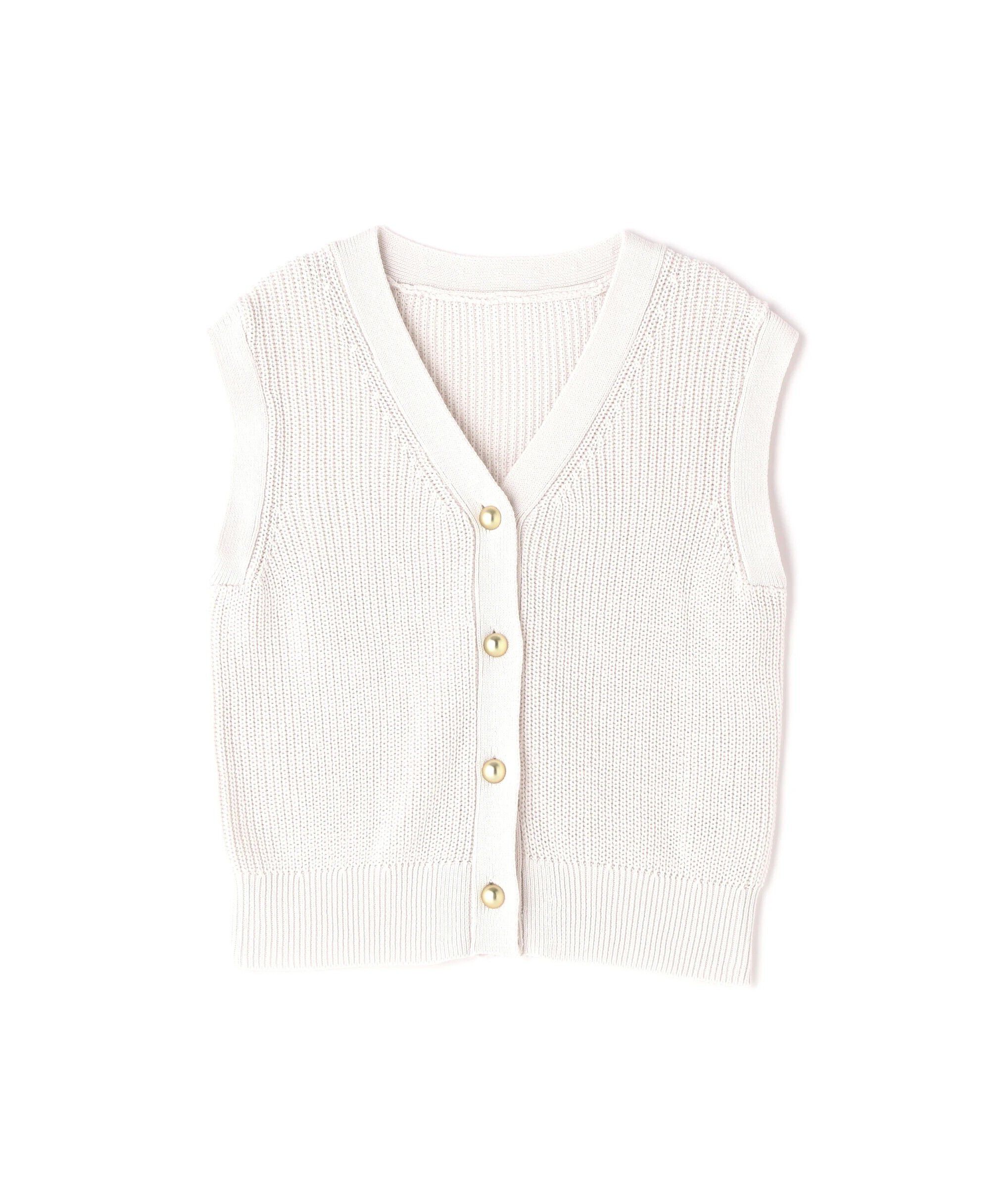  「ゴールドボタンニットベスト」|ニット・セーター|