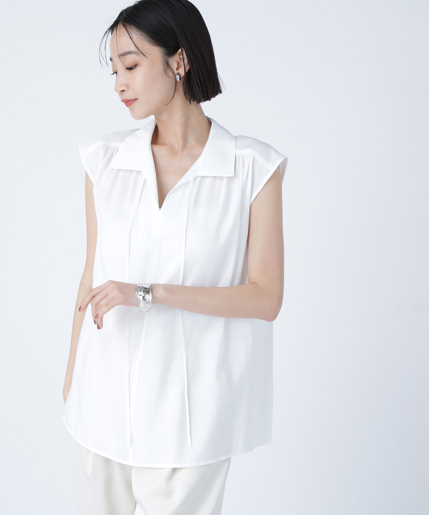  「ナローリボンスキッパーブラウス」|シャツ・ブラウス|