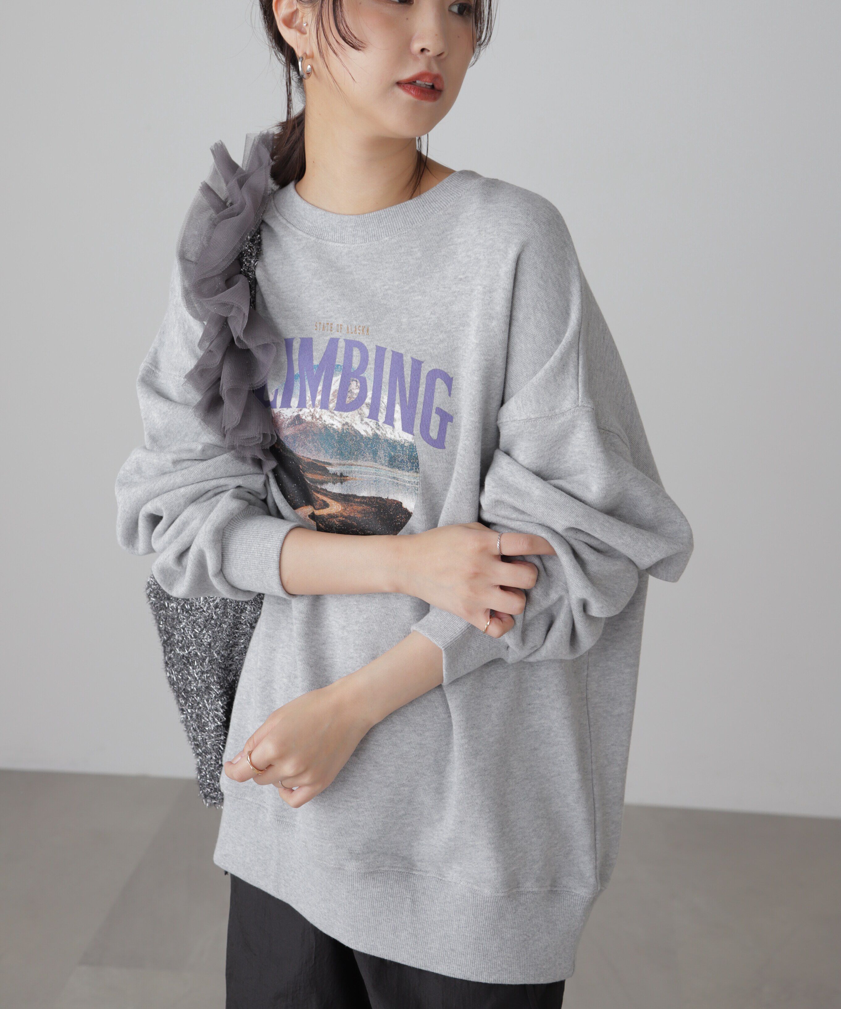  「マウンテンプリントビッグスウェット」|Tシャツ・カットソー|