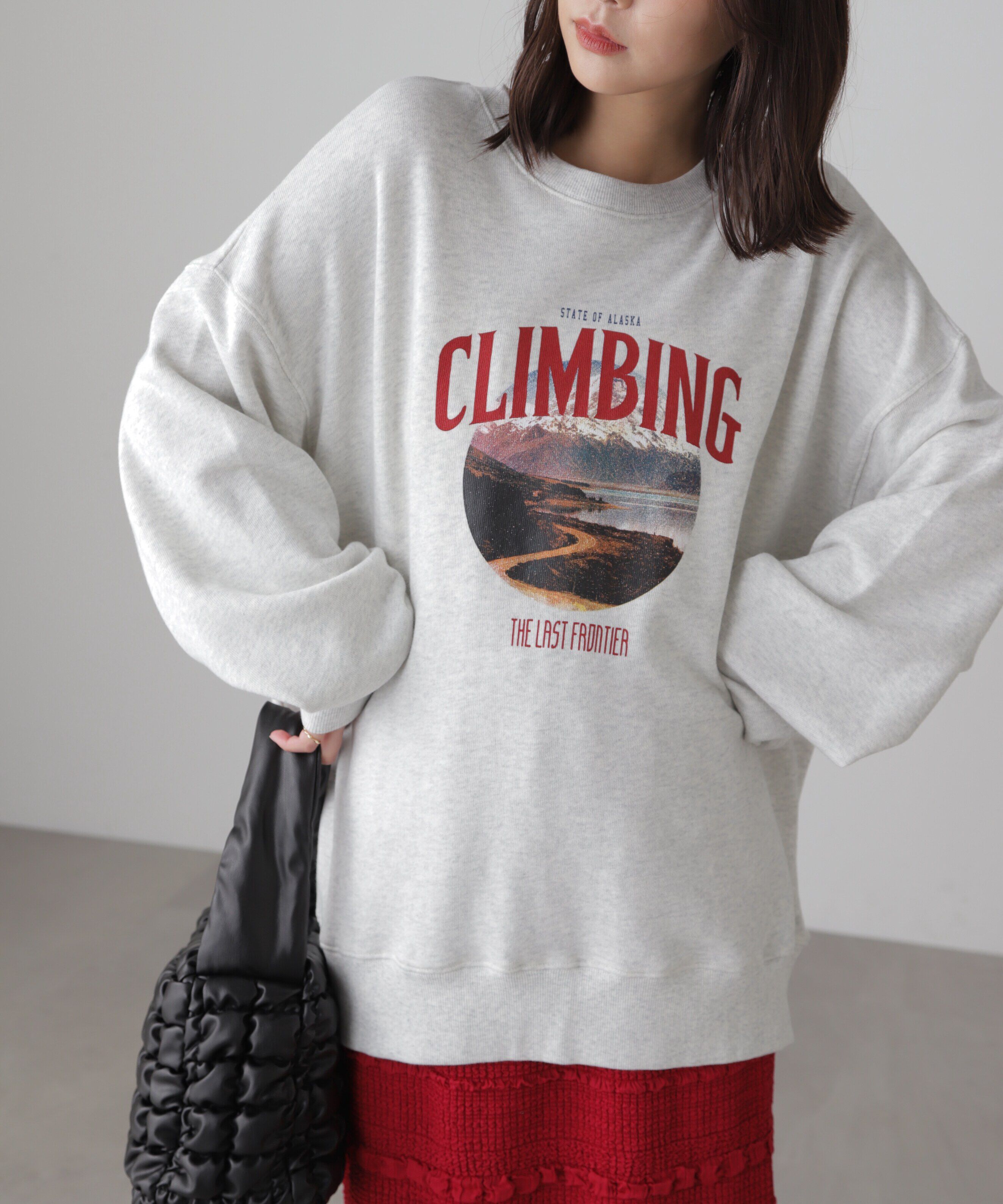  「マウンテンプリントビッグスウェット」|Tシャツ・カットソー|オートミール