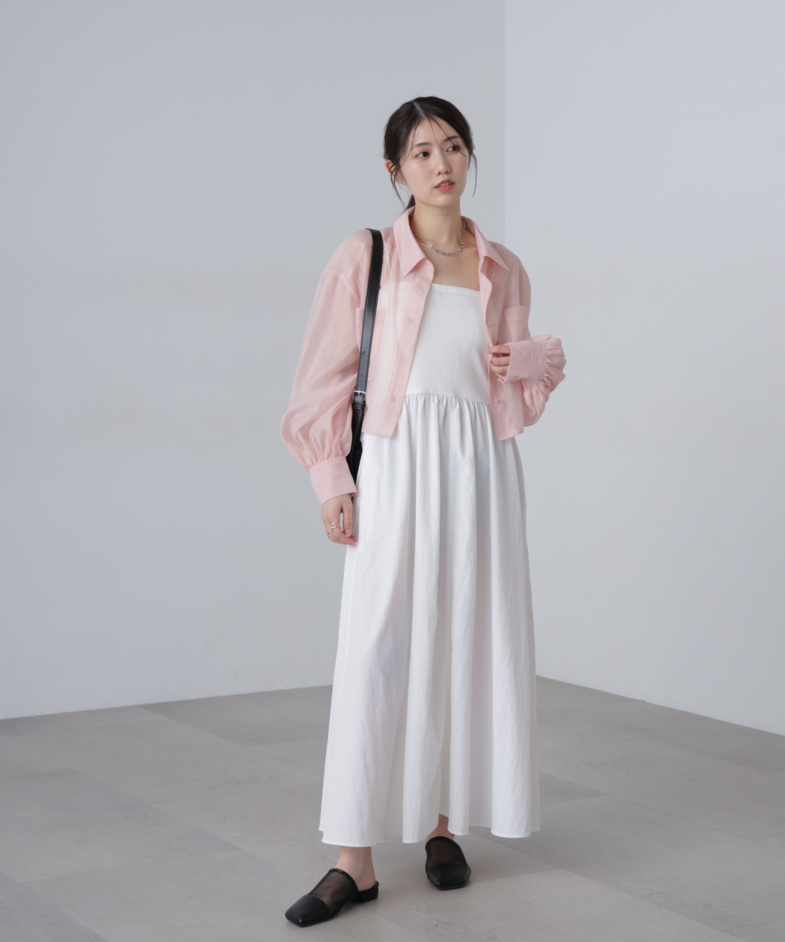  「シアーオーガンジーショート丈シャツ」|シャツ・ブラウス|