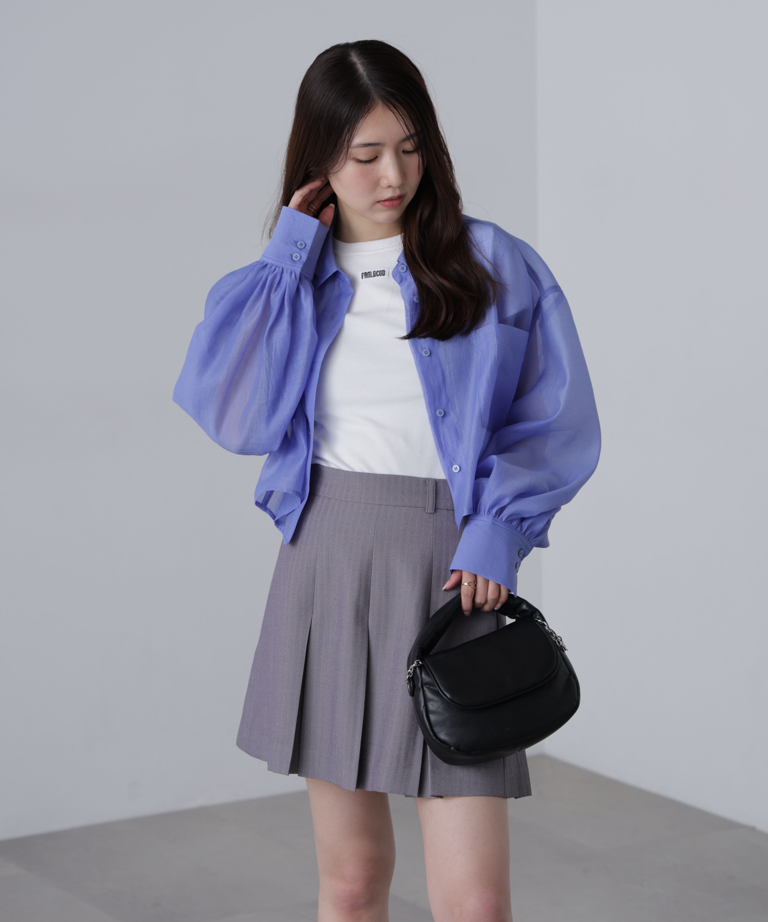  「シアーオーガンジーショート丈シャツ」|シャツ・ブラウス|