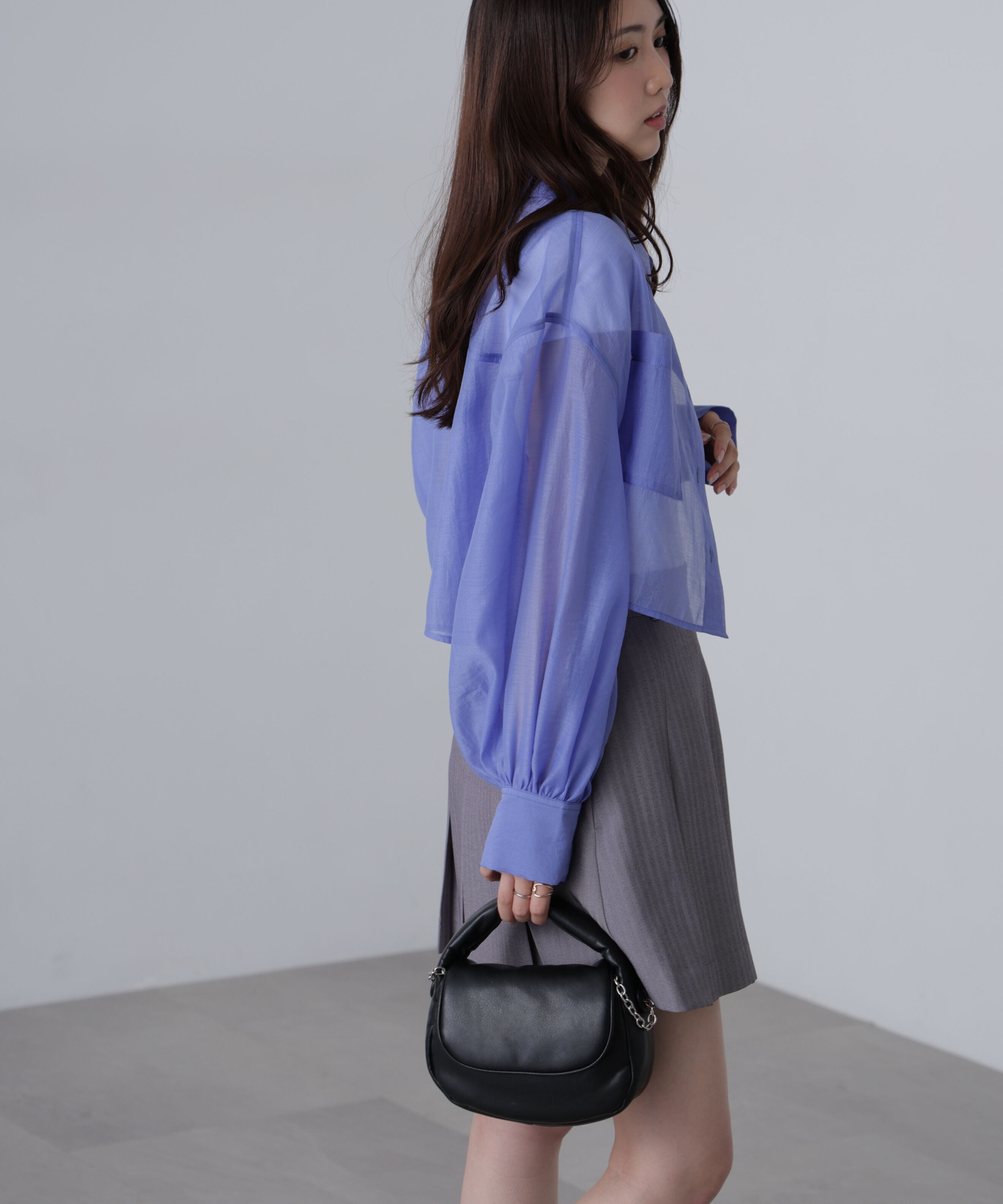  「シアーオーガンジーショート丈シャツ」|シャツ・ブラウス|