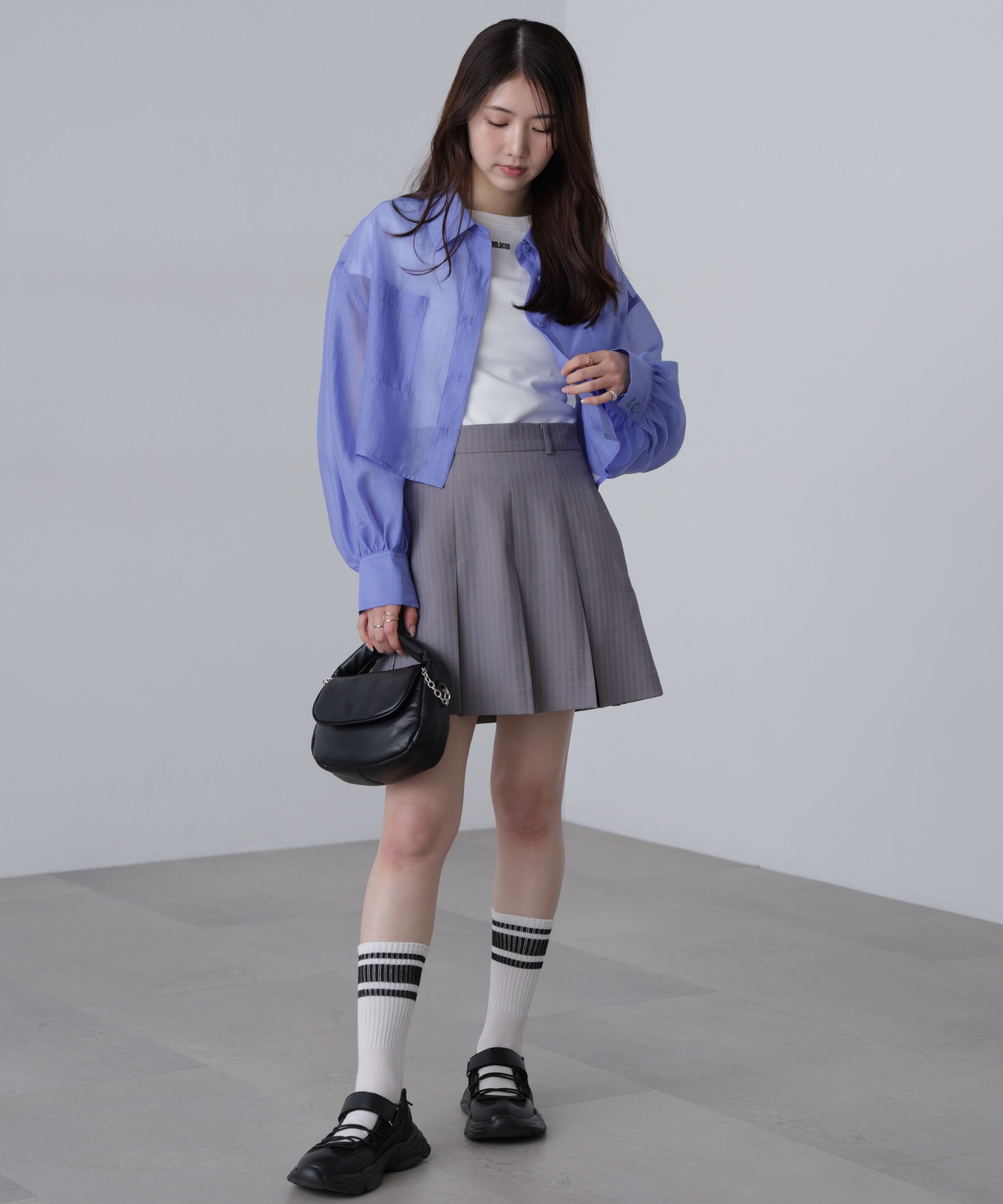  「シアーオーガンジーショート丈シャツ」|シャツ・ブラウス|